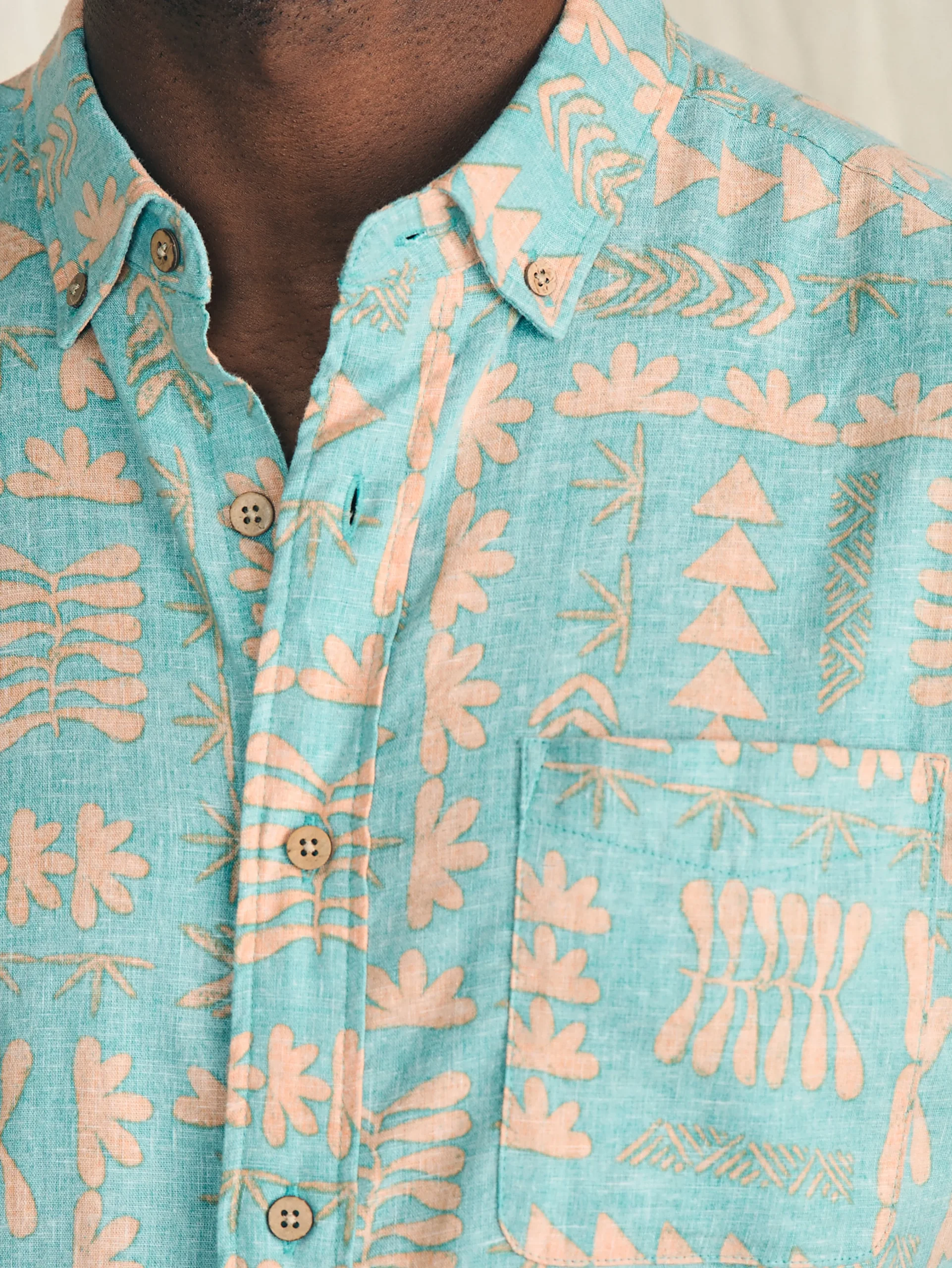 Anna Kahalekulu Short-Sleeve Breeze Shirt -*Faherty Brand New