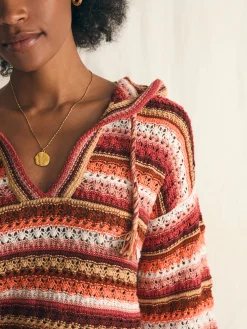 Beach Bonfire Crochet Hoodie -*Faherty Brand Best