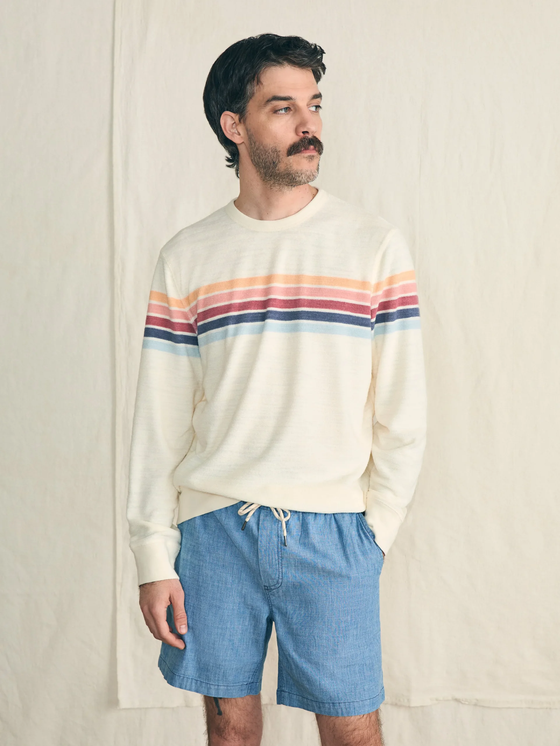 Cabana Towel Terry Crewneck -*Faherty Brand Clearance