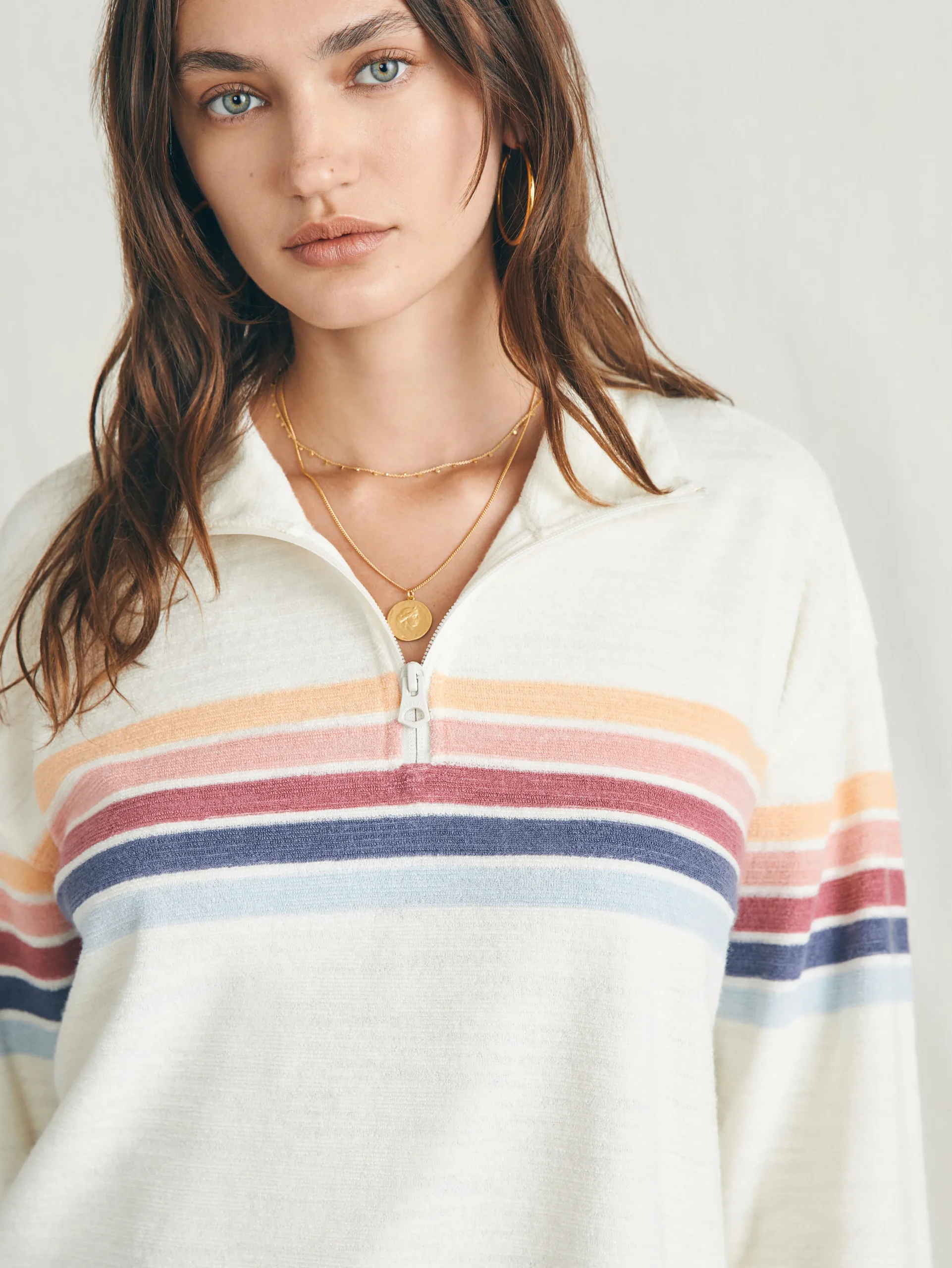 Cabana Towel Terry Quarter Zip -*Faherty Brand Online