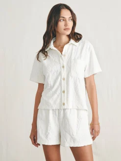 Cabana Towel Terry Short Sleeve Button Up -*Faherty Brand Hot