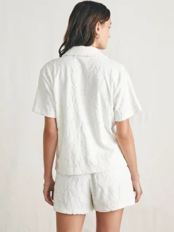 Cabana Towel Terry Short Sleeve Button Up -*Faherty Brand Hot