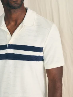 Cabana Towel Terry Surf Stripe Polo Shirt -*Faherty Brand Hot
