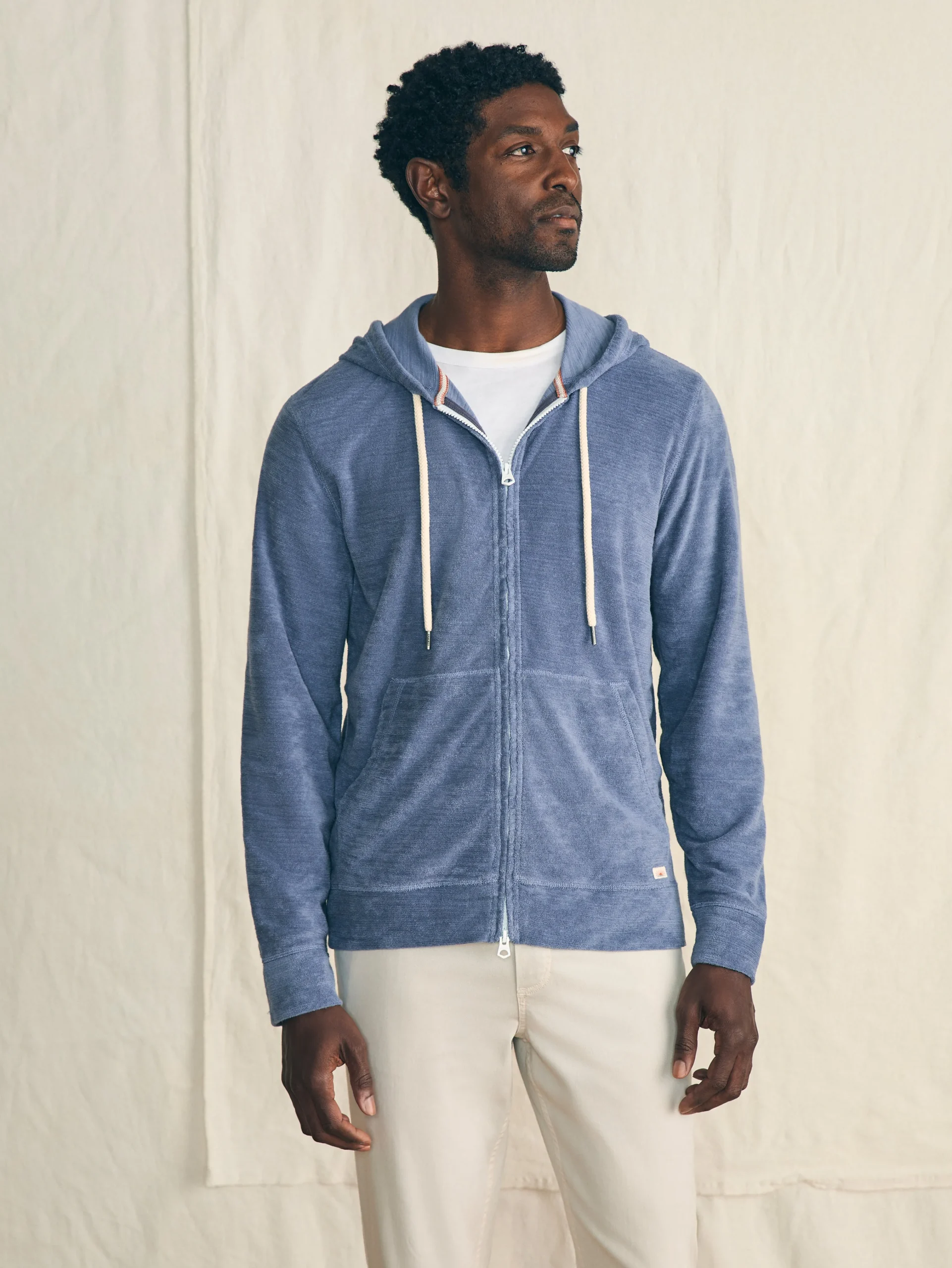 Cabana Towel Terry Zip Hoodie -*Faherty Brand Clearance