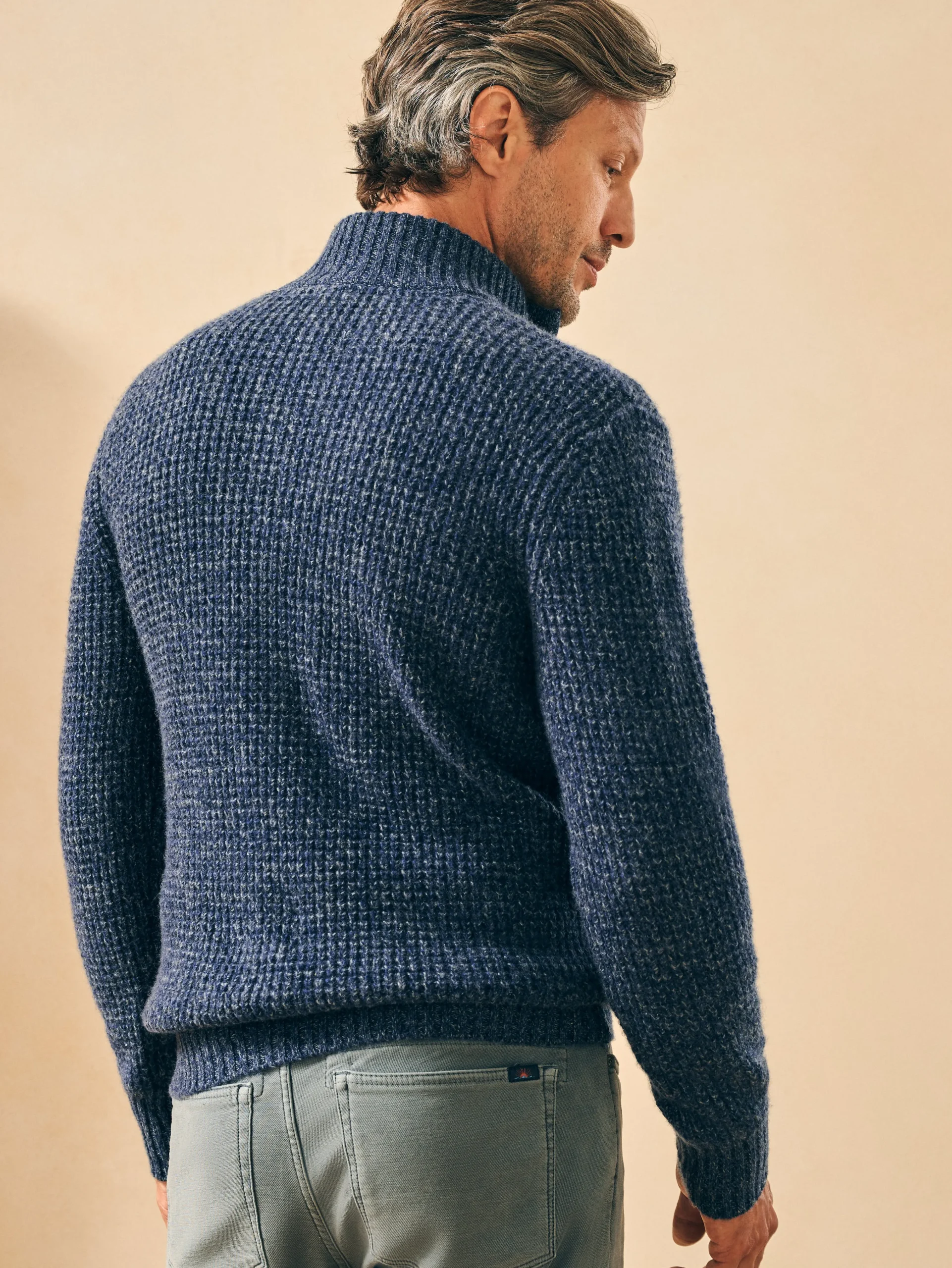 Cashmere Wool Quarter Button Sweater -*Faherty Brand Clearance