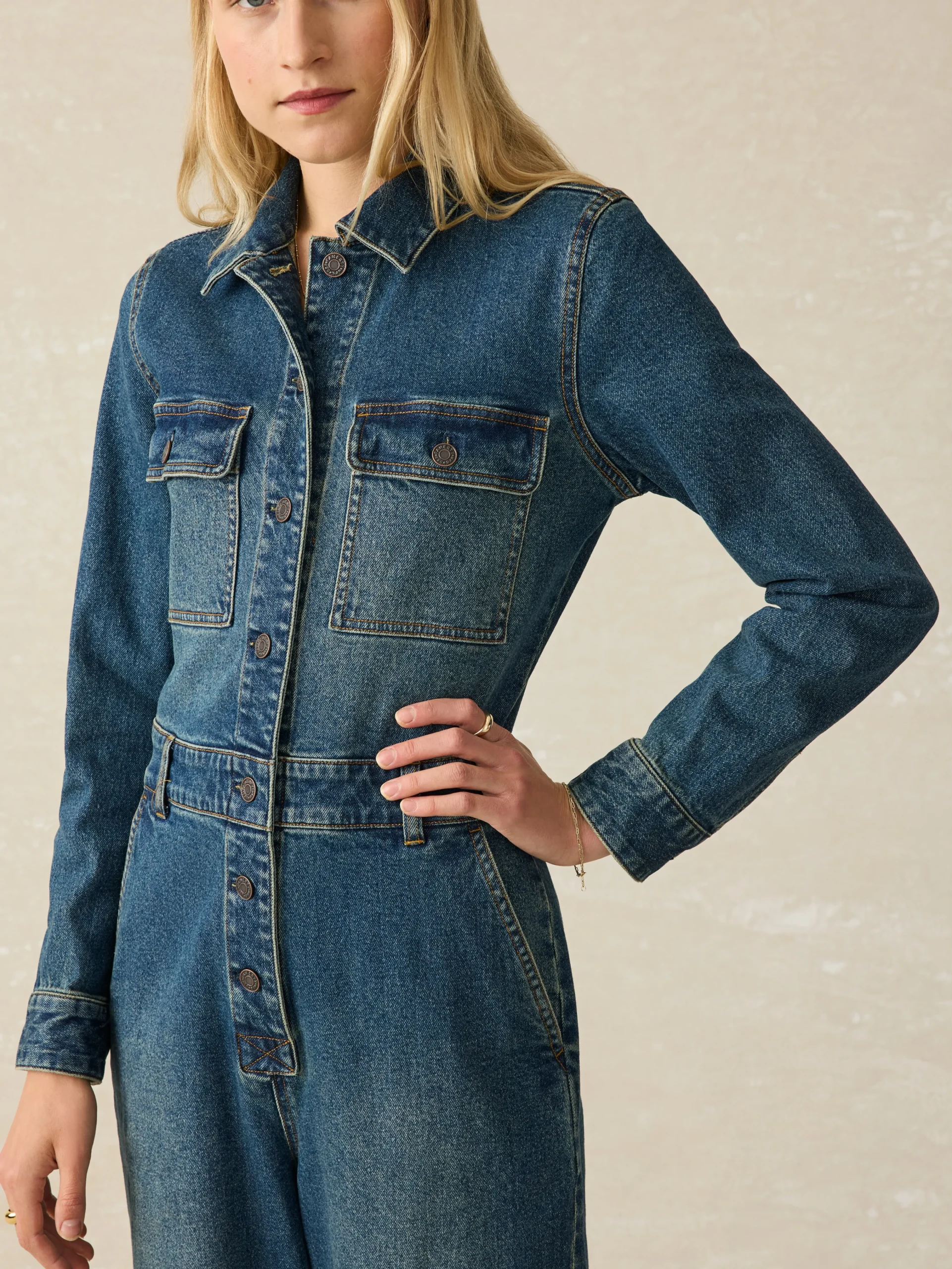 Denim Michelle Jumpsuit -*Faherty Brand Outlet