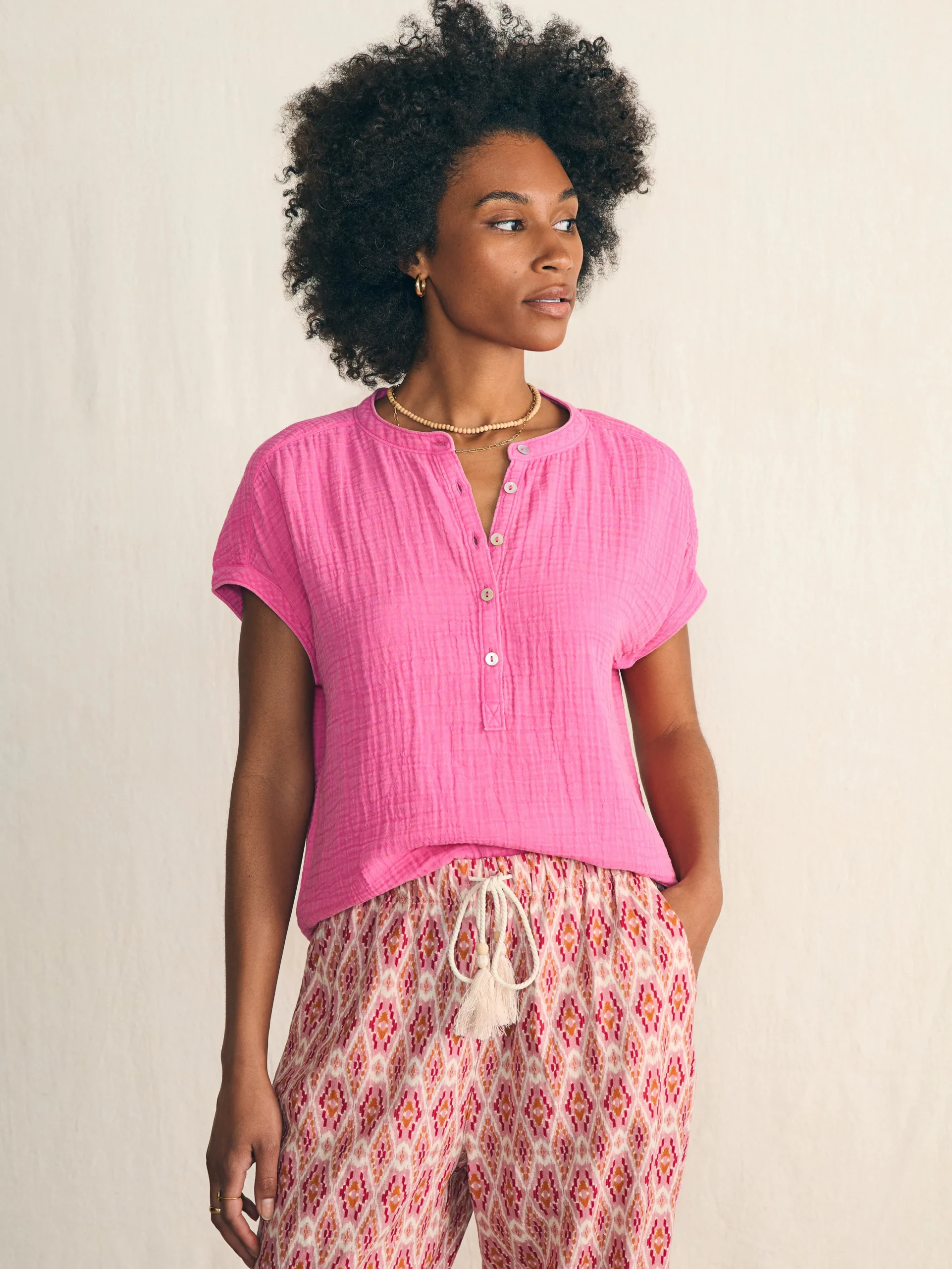 Dream Cotton Gauze Desmond Top -*Faherty Brand Hot