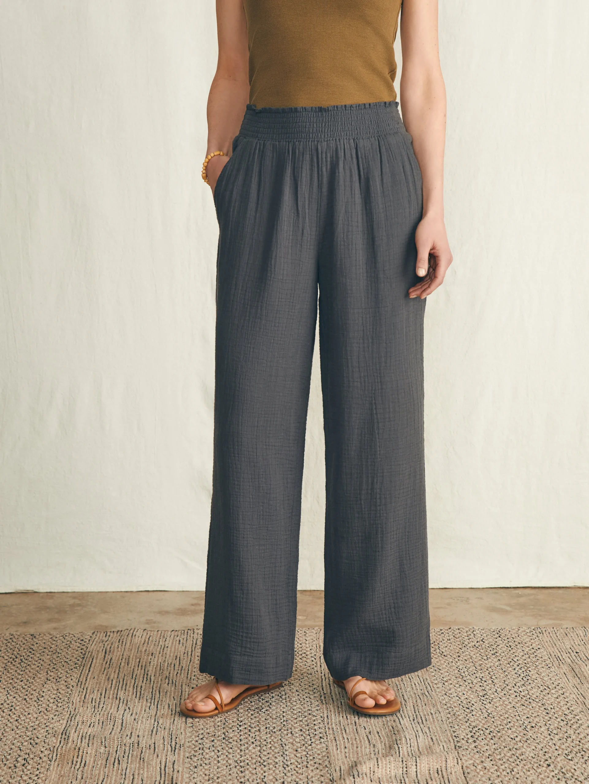 Dream Cotton Gauze Wide Leg Pant -*Faherty Brand Outlet