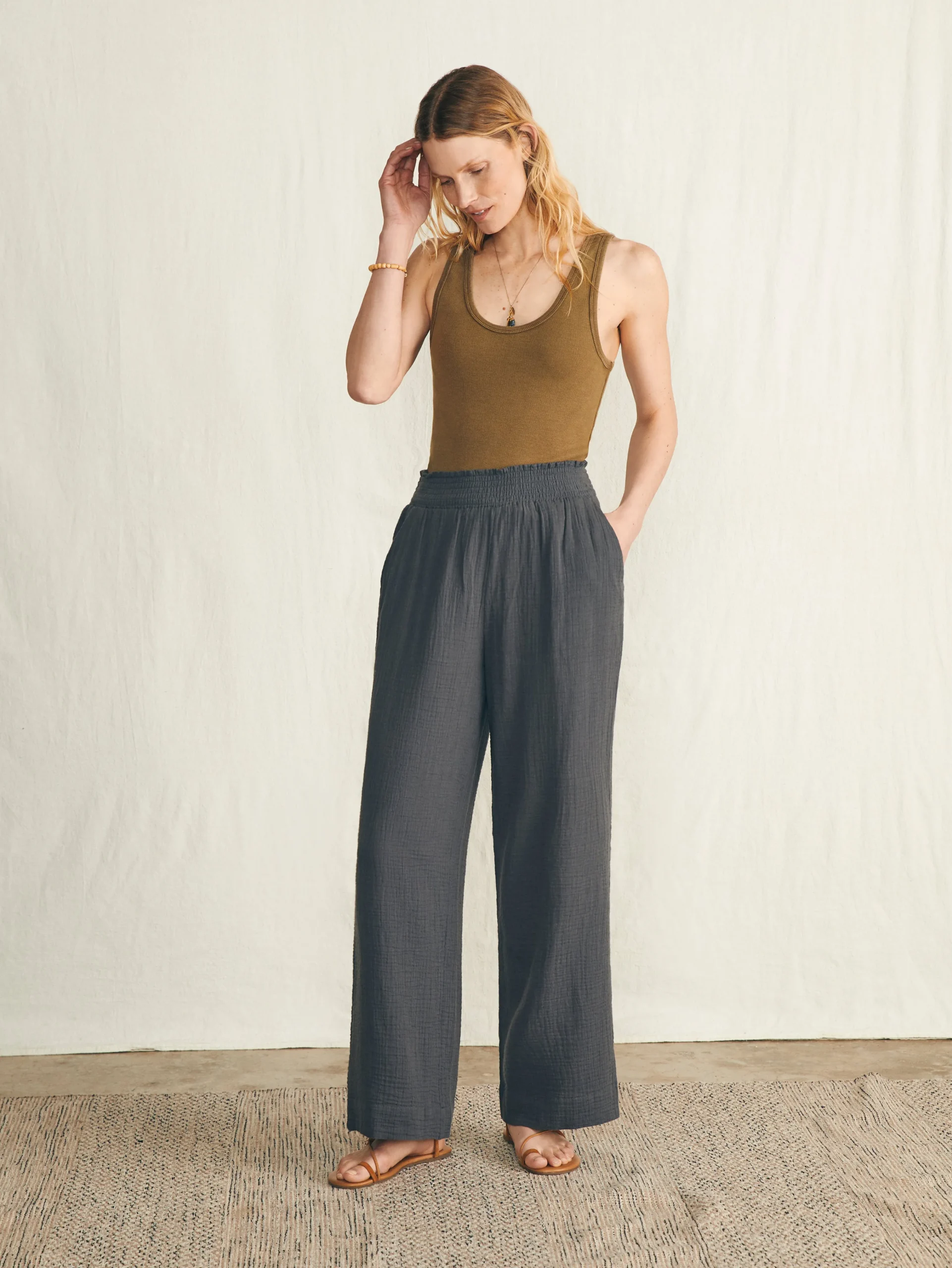 Dream Cotton Gauze Wide Leg Pant -*Faherty Brand Outlet