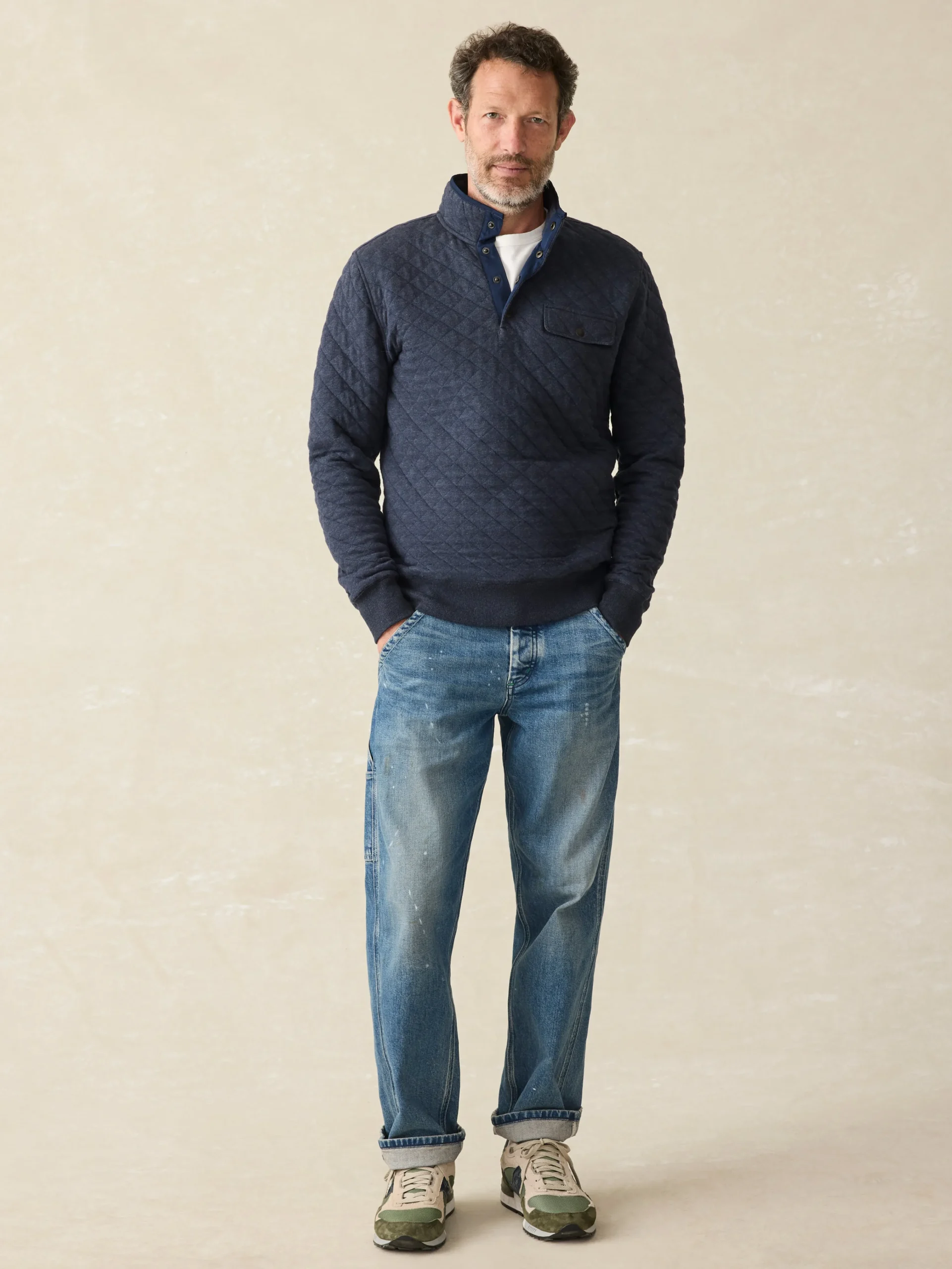 Epic Quilted Fleece Pullover -*Faherty Brand New