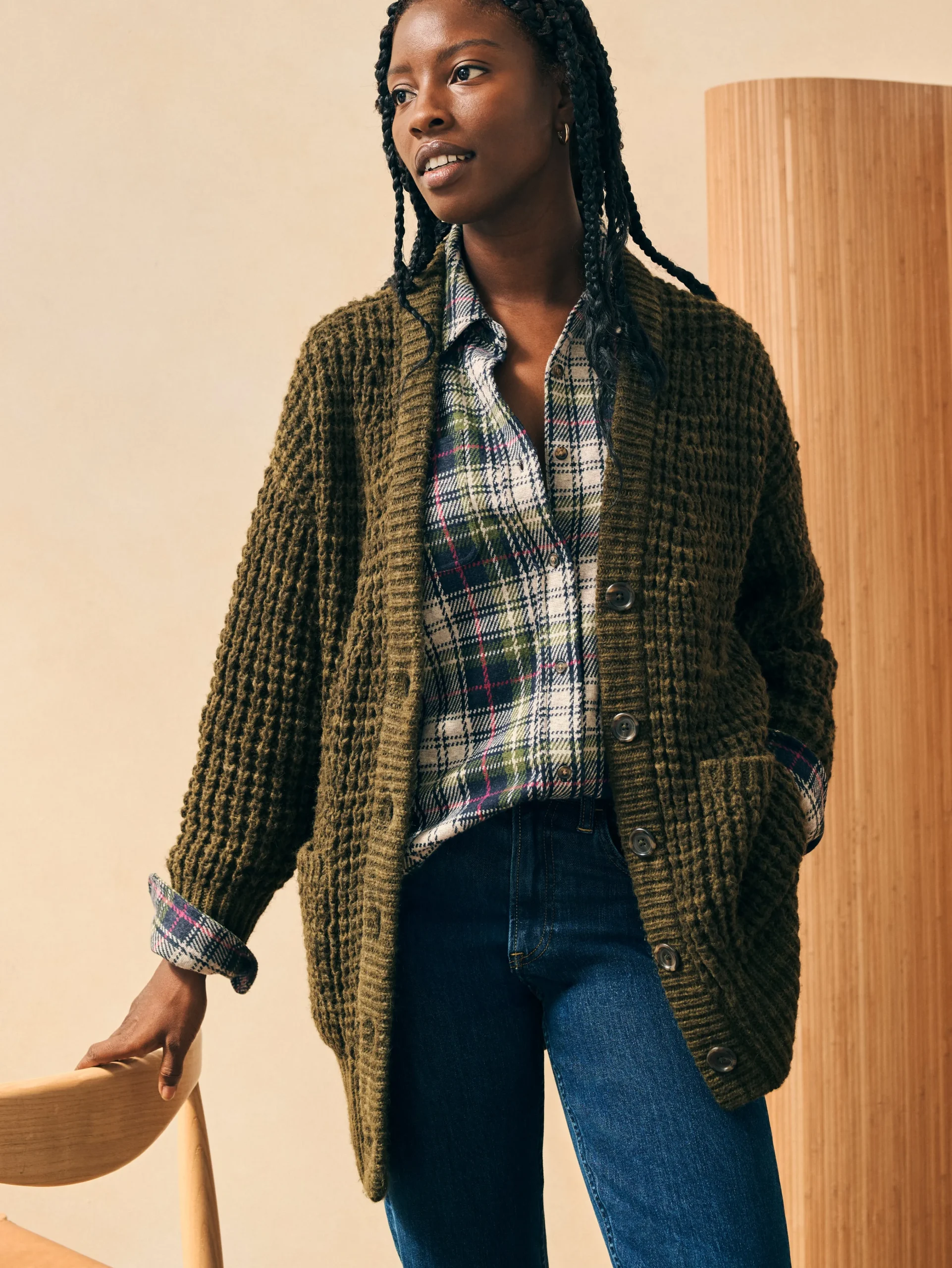 Frost Waffle Cardigan -*Faherty Brand Best