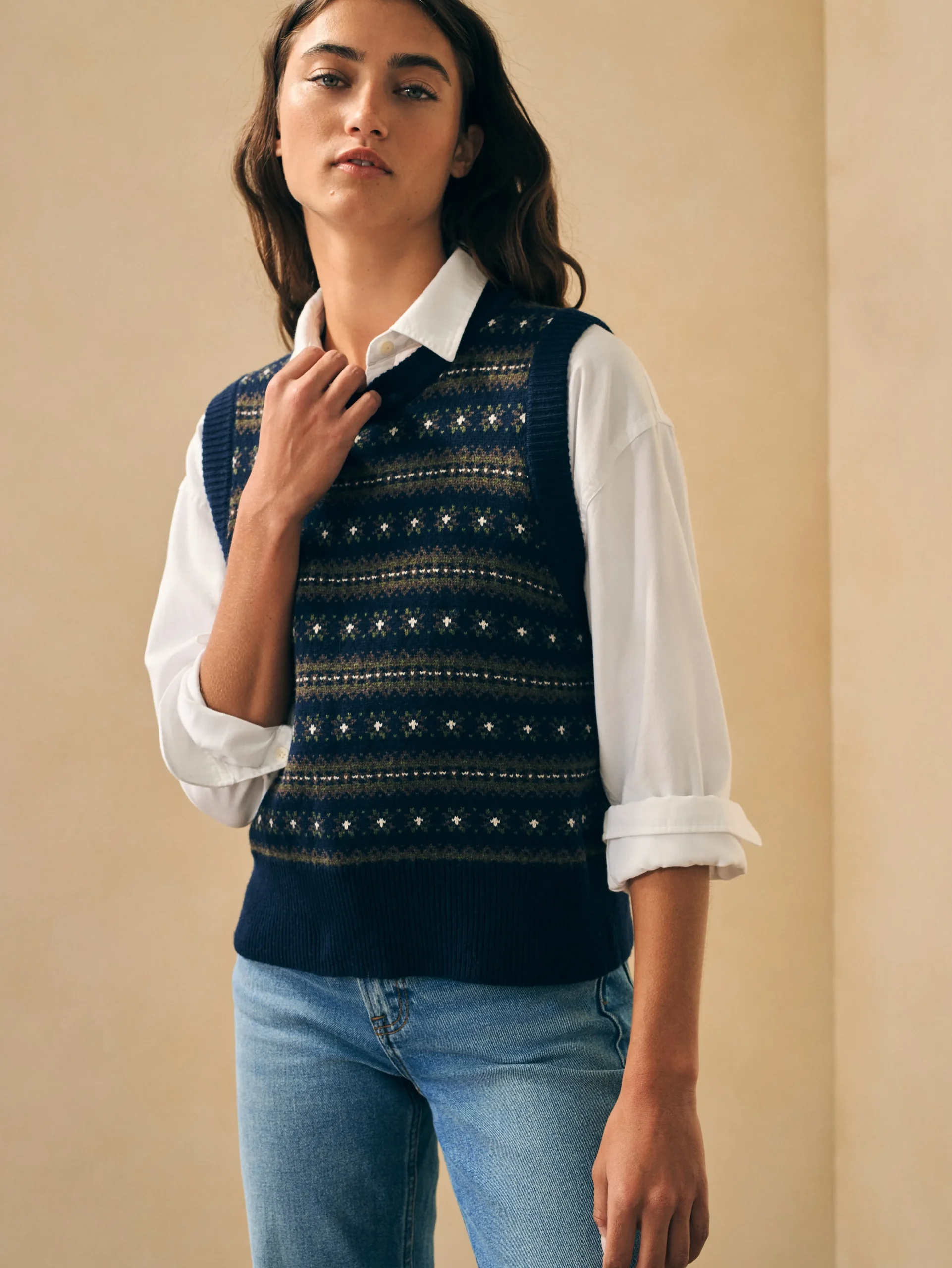 Highland Fair Isle Sweater Vest -*Faherty Brand Clearance