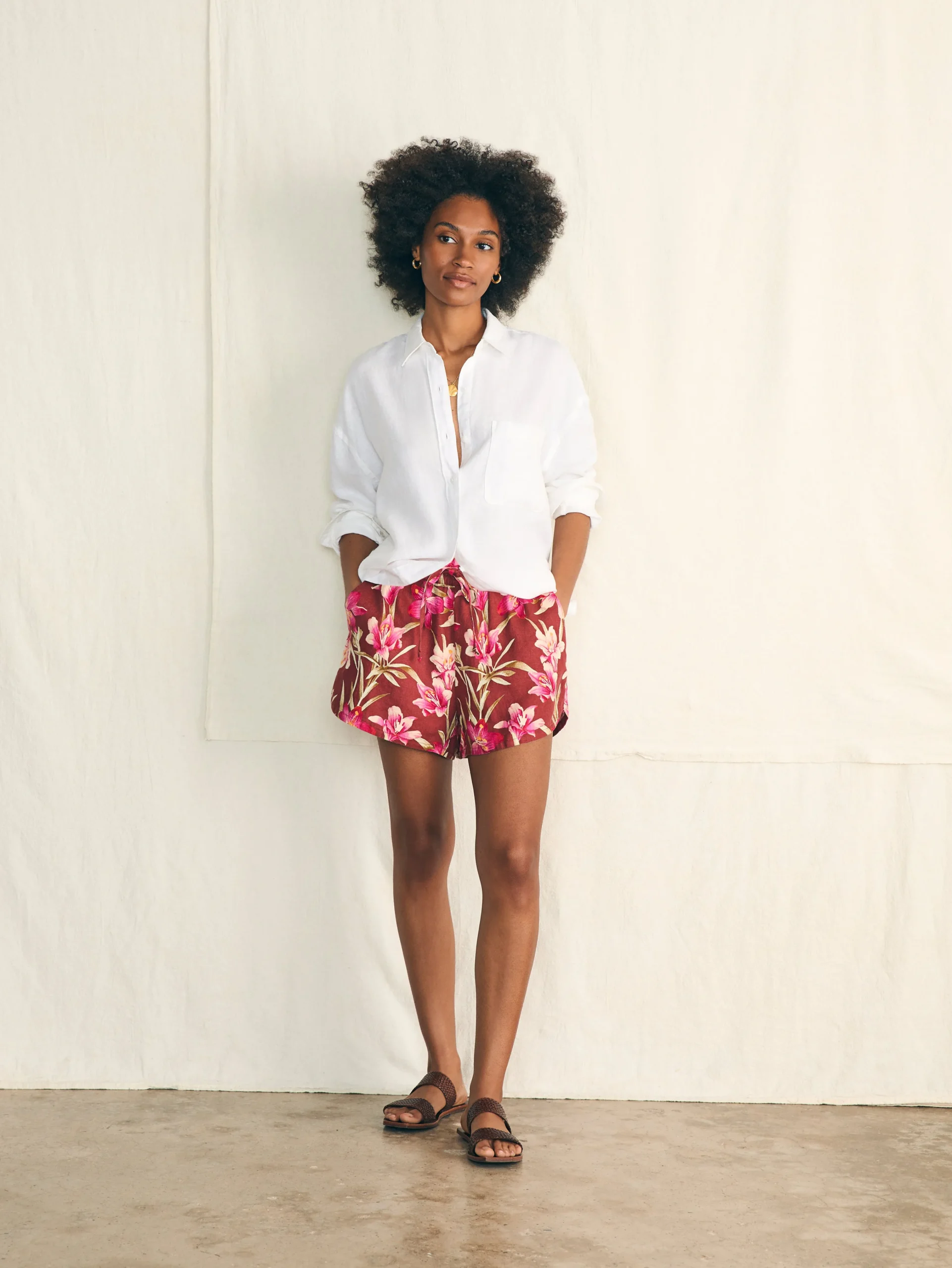 Laguna Linen Tie Waist Short -*Faherty Brand Sale