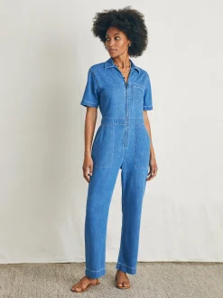 Linen Denim Jumpsuit -*Faherty Brand Online