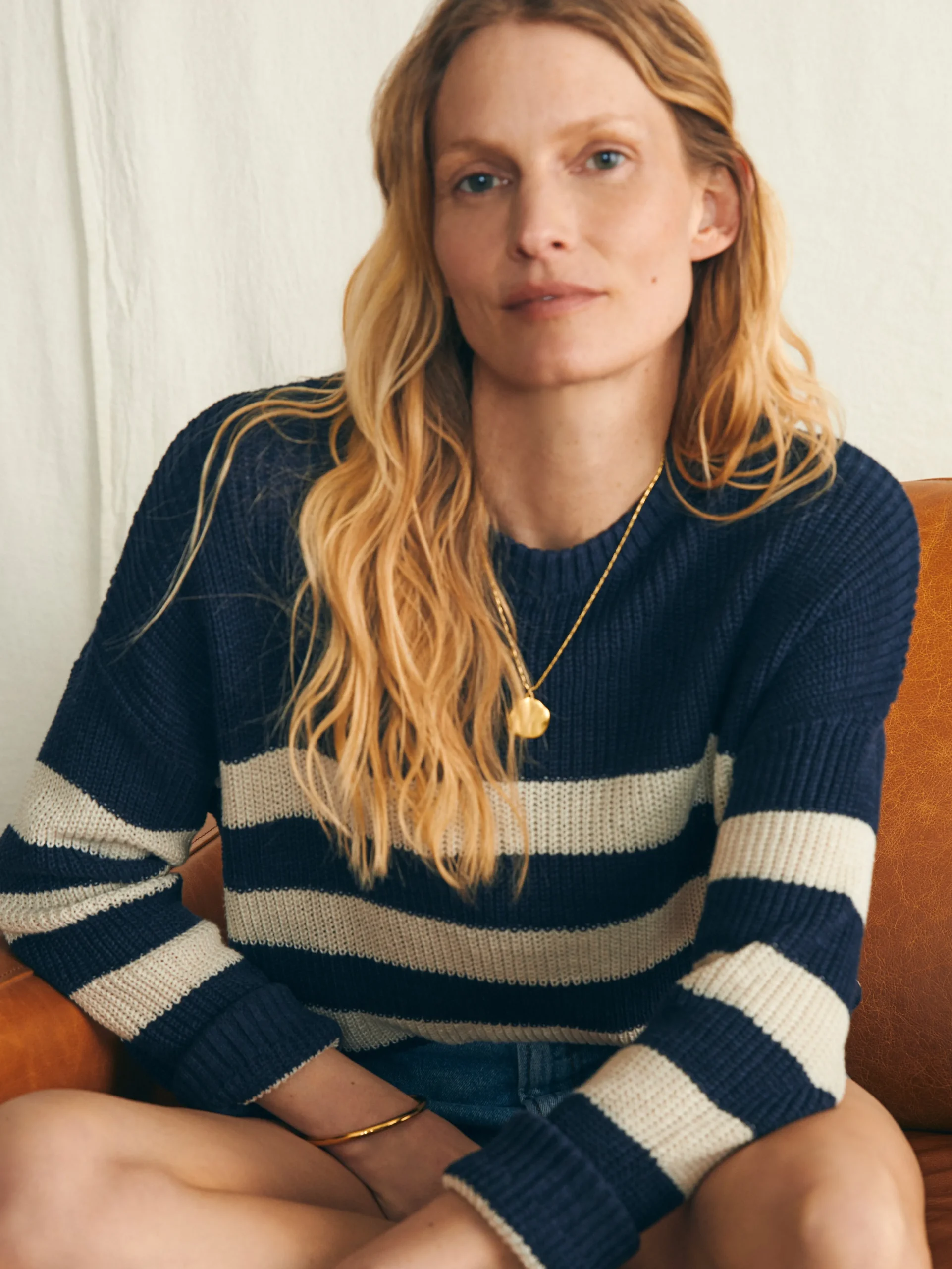 Miramar Linen Crew Sweater -*Faherty Brand Outlet