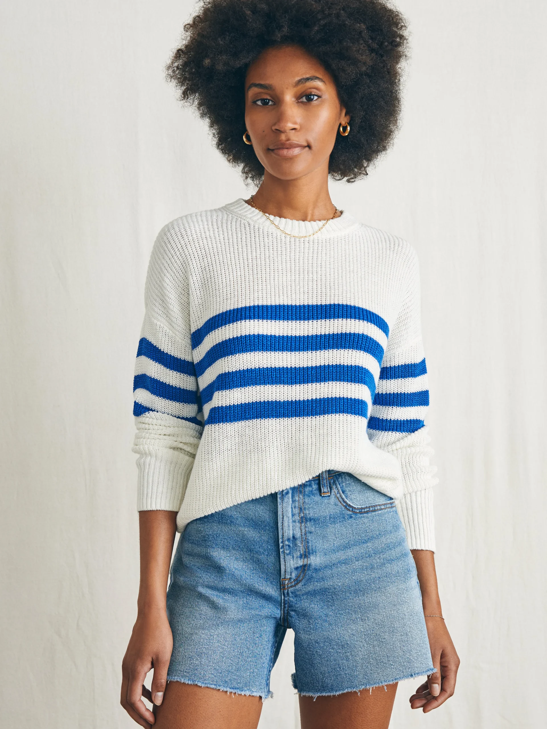 Miramar Linen Crew Sweater -*Faherty Brand New