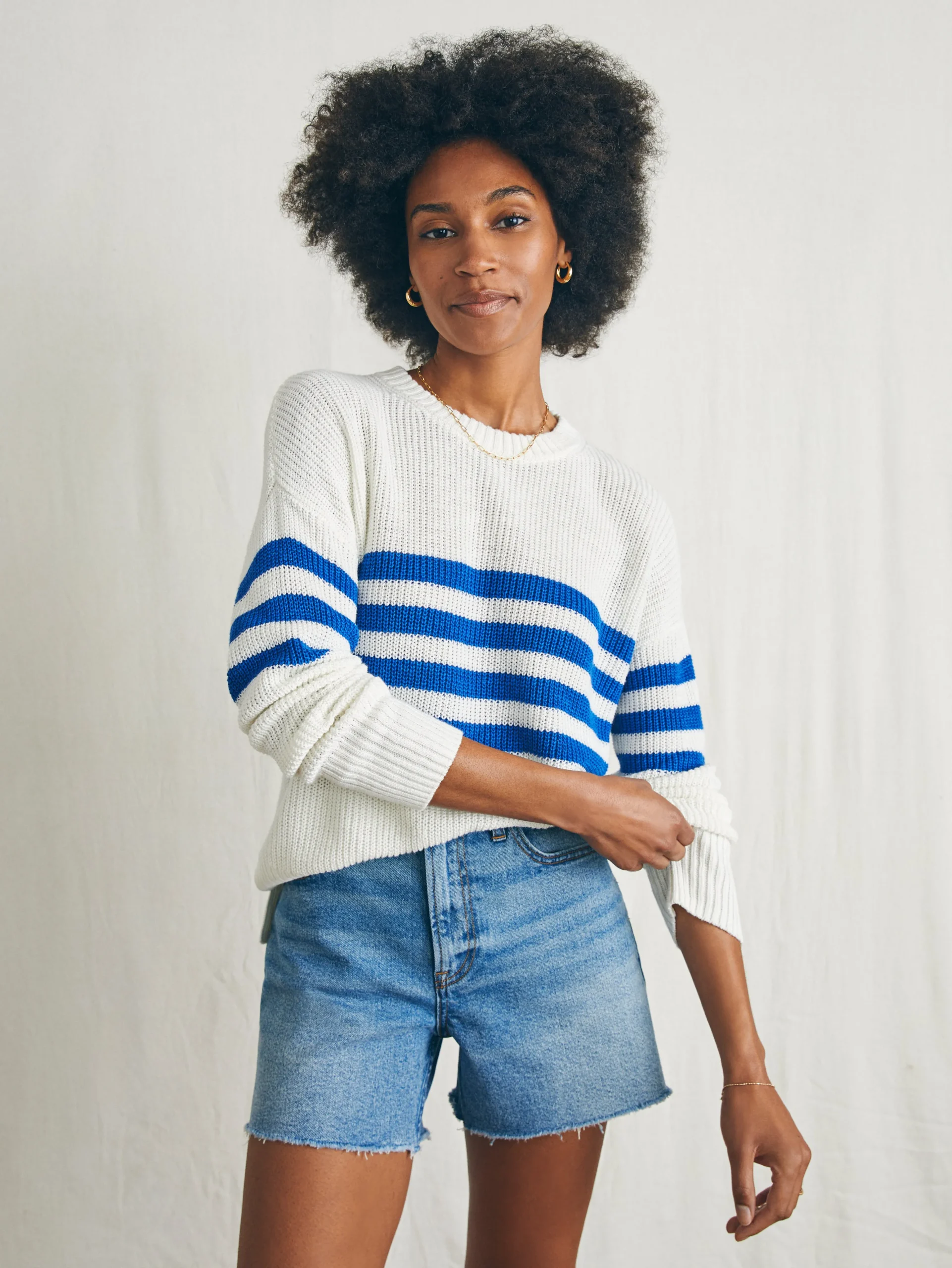 Miramar Linen Crew Sweater -*Faherty Brand New
