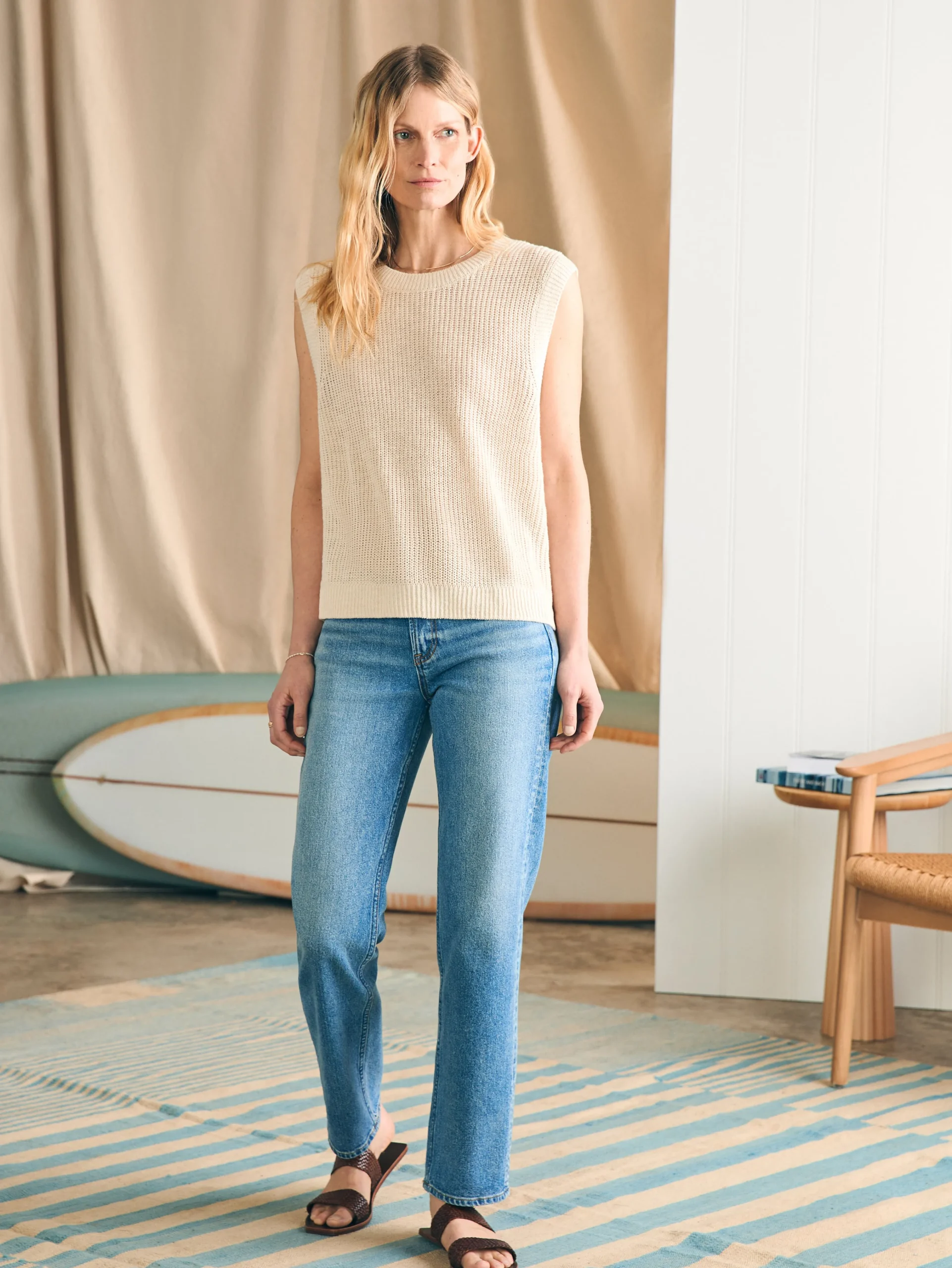 Miramar Linen Muscle Tank -*Faherty Brand Best