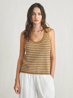 Miramar Linen Scoop Neck Tank -*Faherty Brand Hot