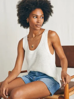 Miramar Linen Scoop Neck Tank -*Faherty Brand Sale