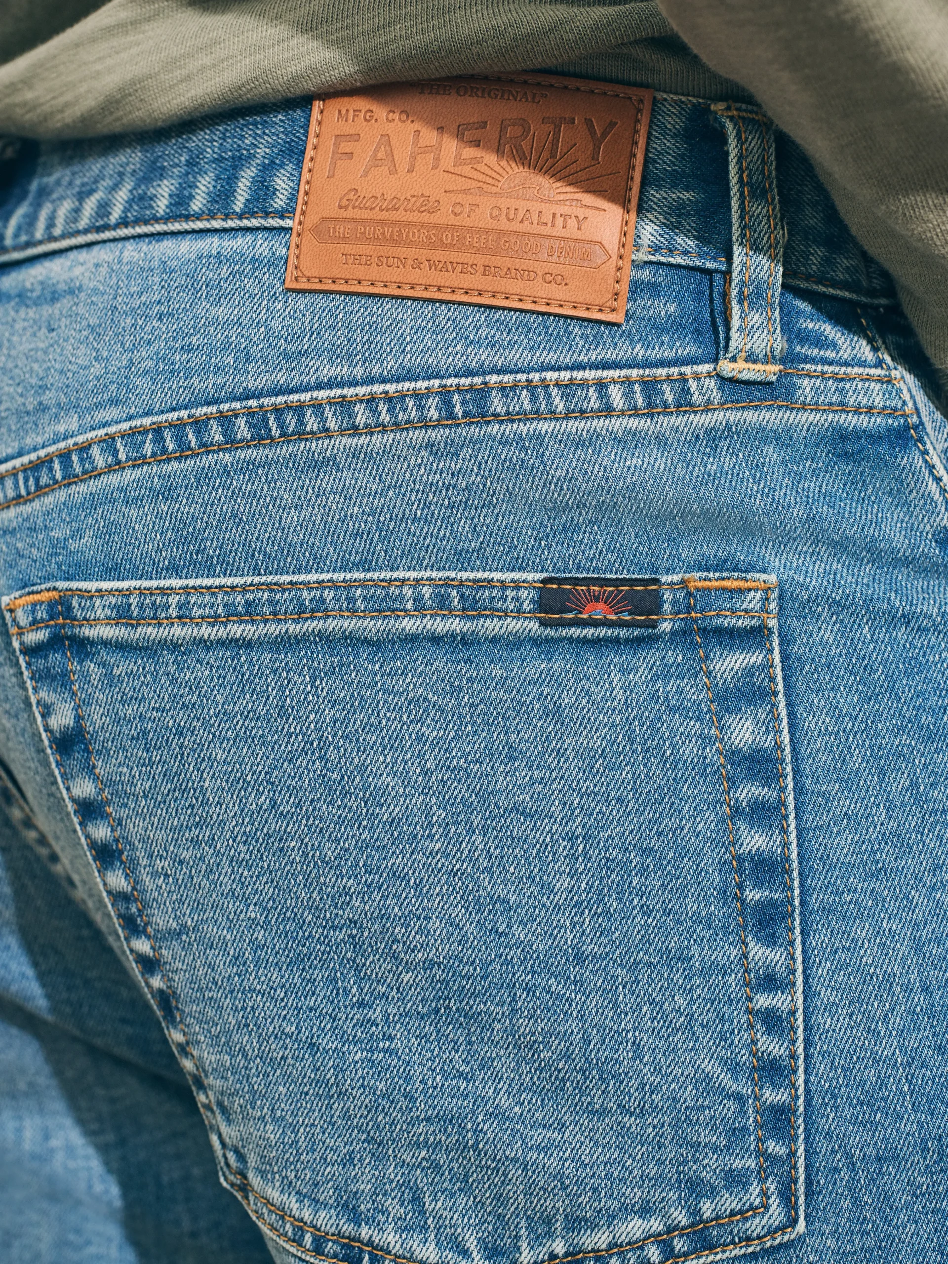 Organic Cotton Slim Straight Denim (32" Inseam) -*Faherty Brand Sale