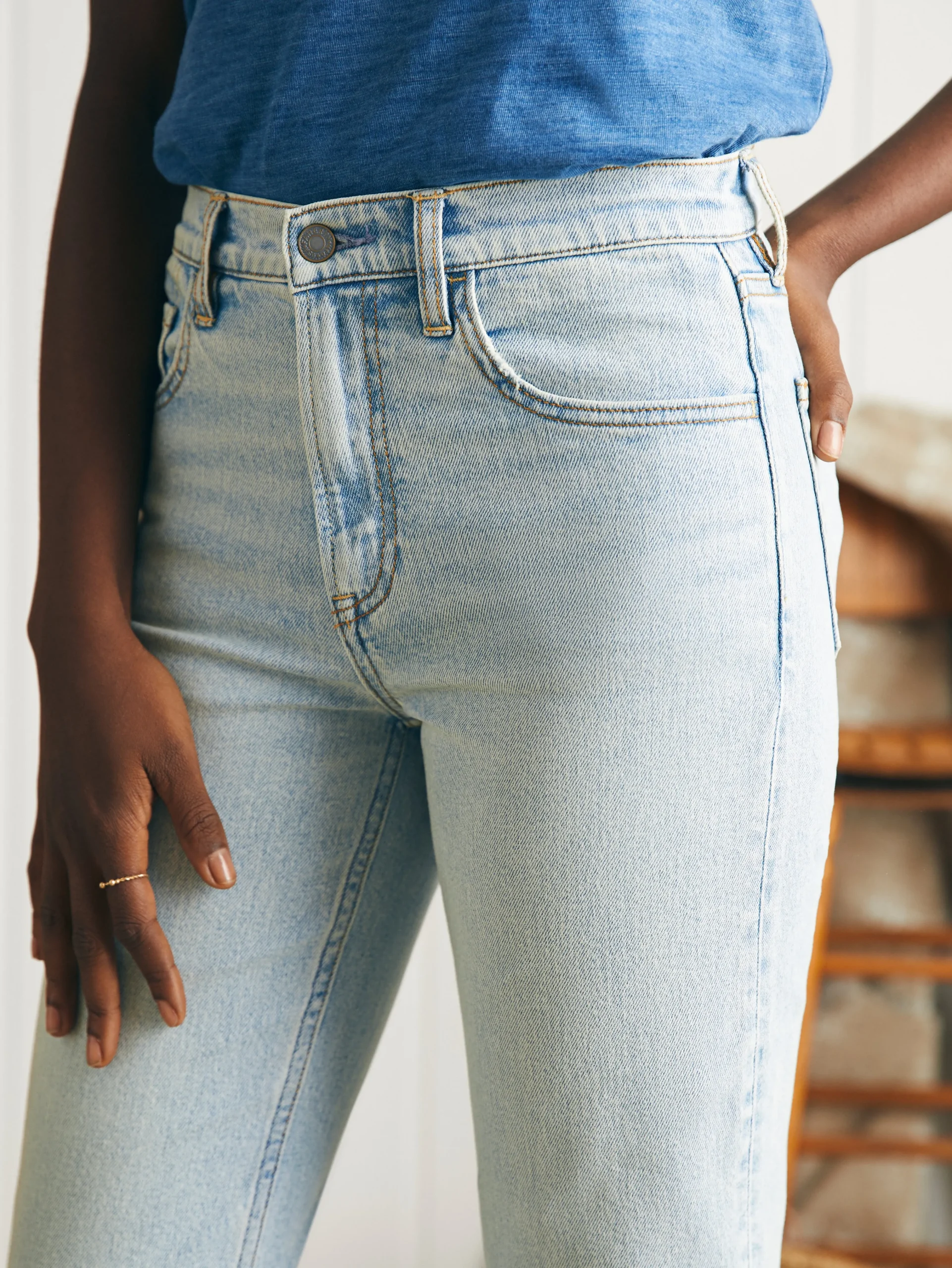 Organic Cotton Slim Straight Ankle Denim -*Faherty Brand Sale
