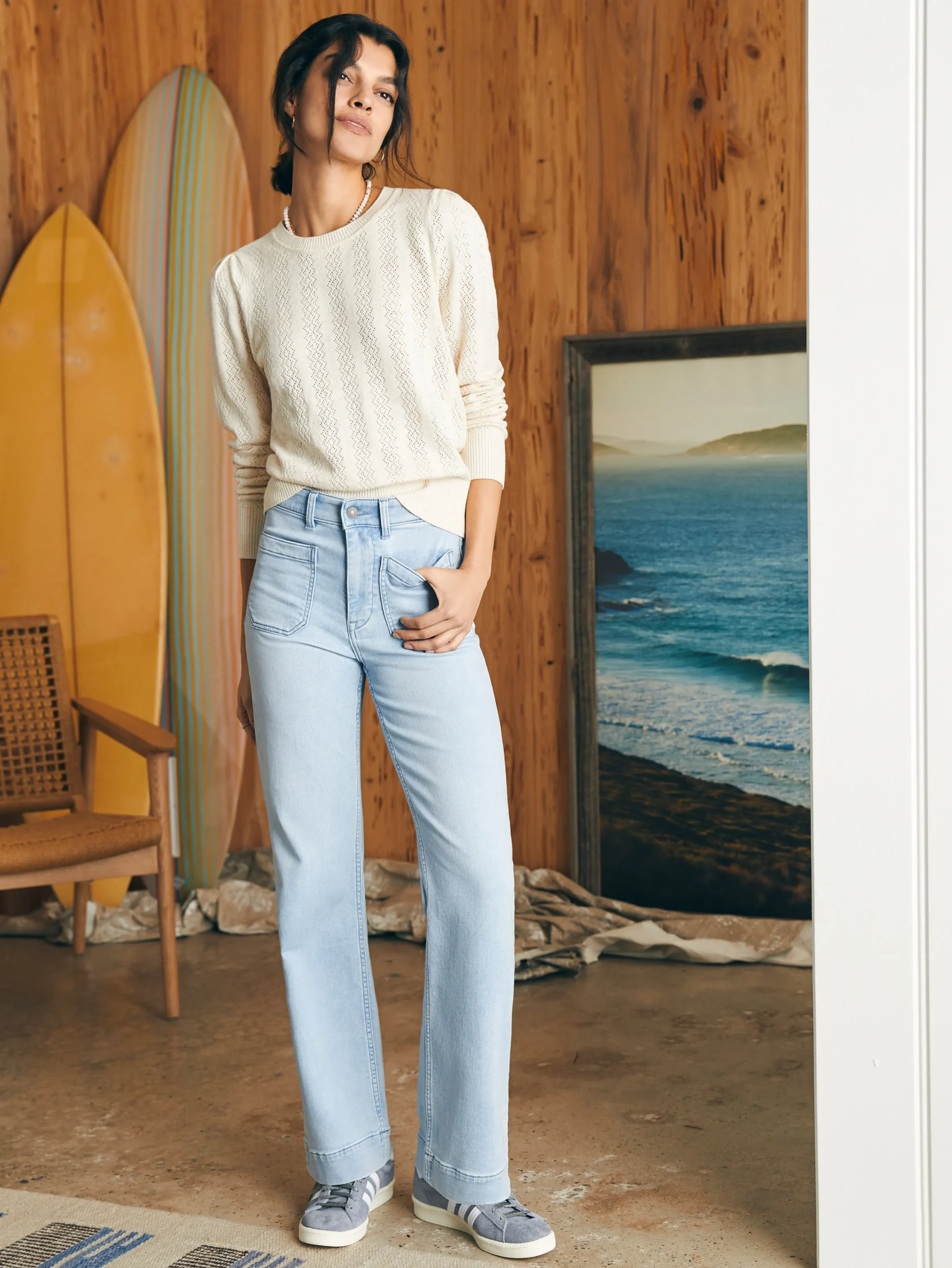 Pointelle Lola Sweater -*Faherty Brand Hot