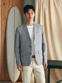 Reserve Linen Herringbone Blazer -*Faherty Brand Sale
