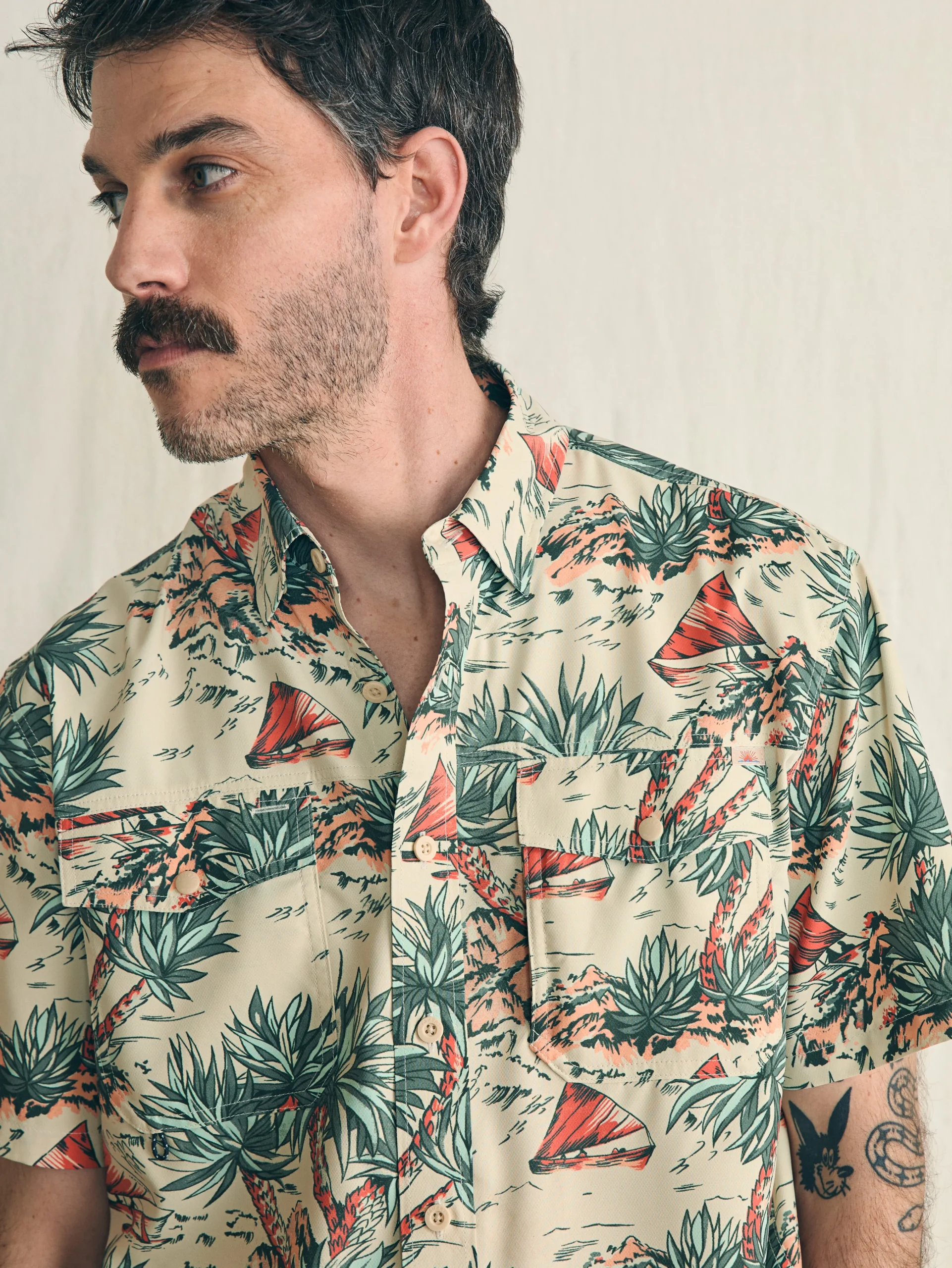Shorelite Short-Sleeve Tech Shirt -*Faherty Brand New