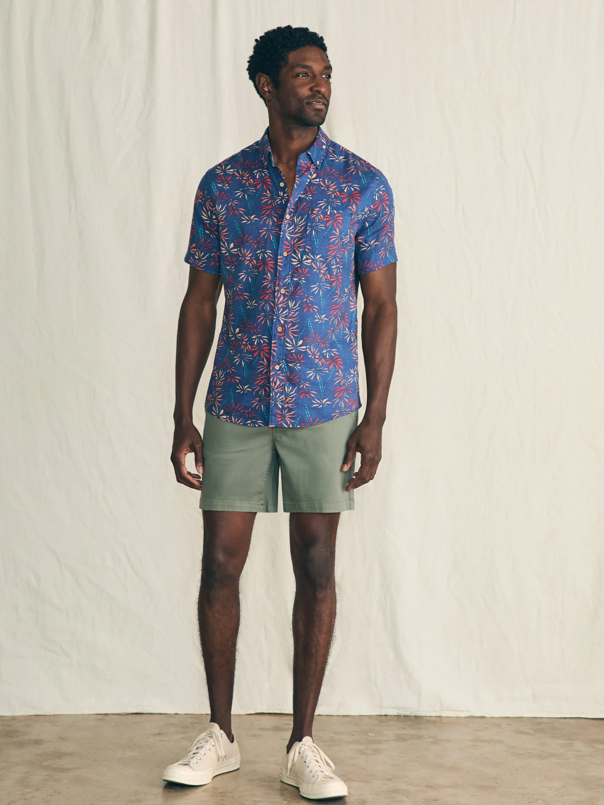 Short-Sleeve Breeze Shirt -*Faherty Brand New