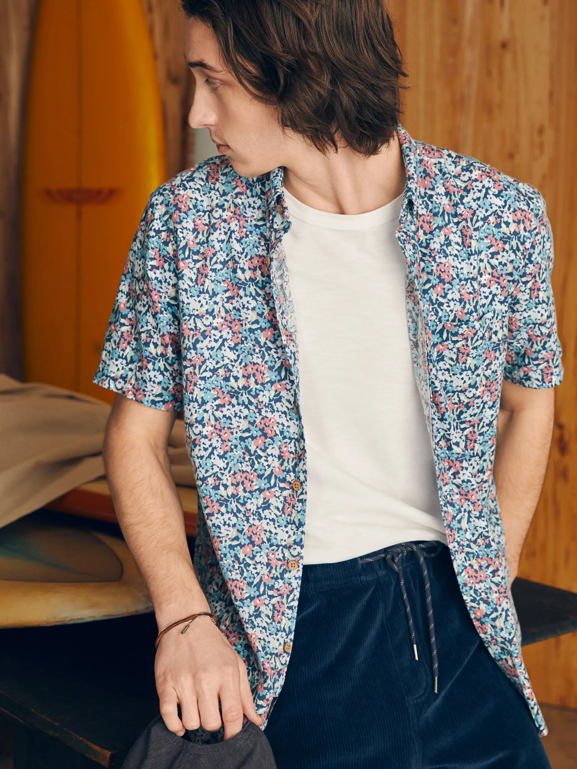 Short-Sleeve Breeze Shirt -*Faherty Brand New