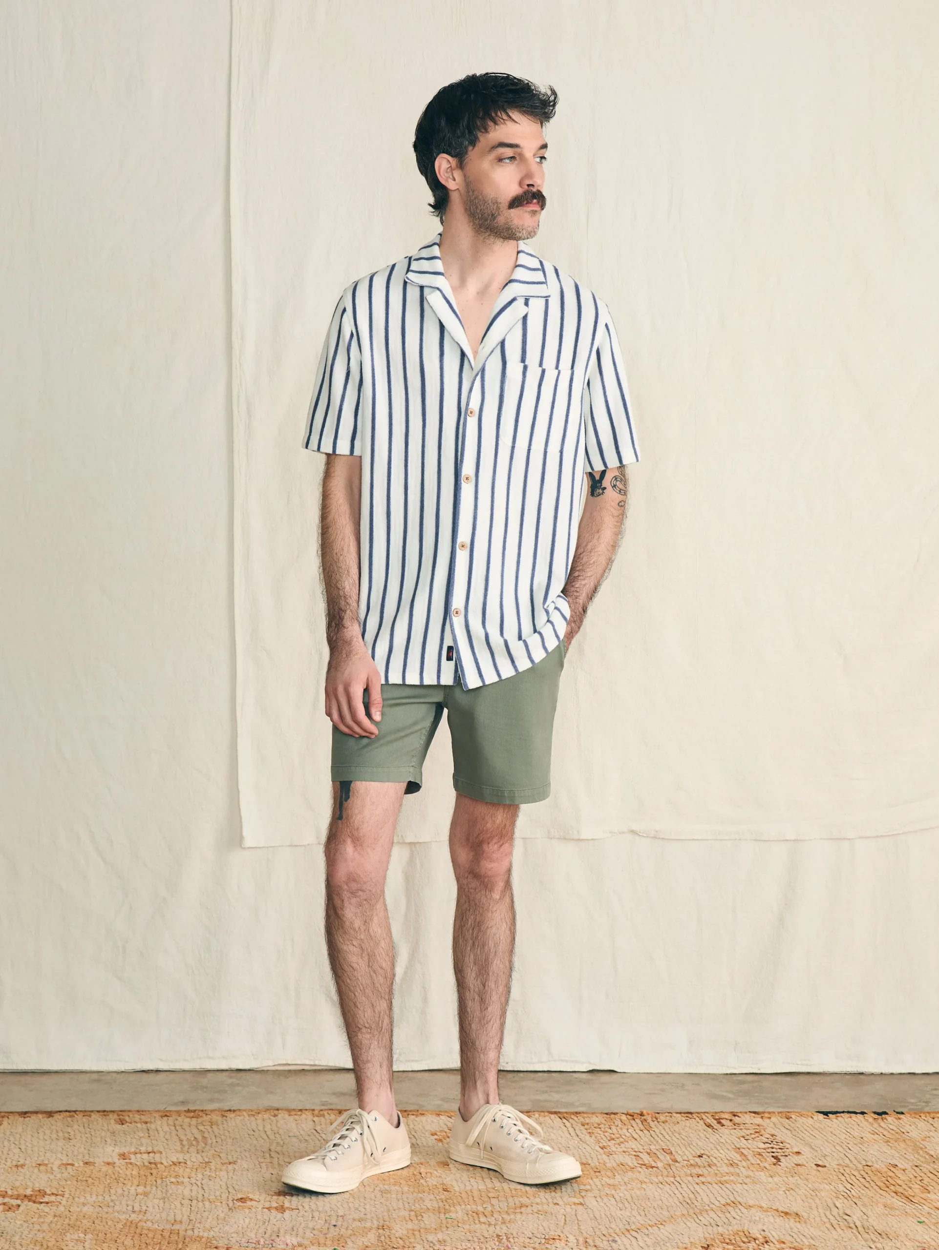 Short-Sleeve Cabana Towel Terry Shirt -*Faherty Brand Clearance