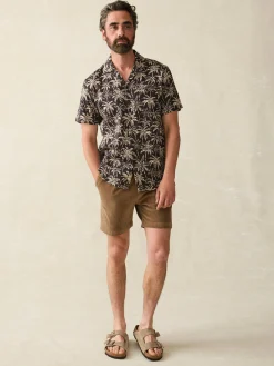 Short-Sleeve Hemp Blend Camp Shirt -*Faherty Brand New
