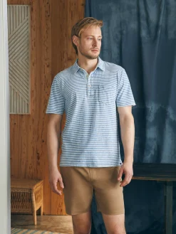 Short-Sleeve Indigo Polo Shirt -*Faherty Brand Clearance