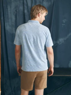 Short-Sleeve Indigo Polo Shirt -*Faherty Brand Clearance