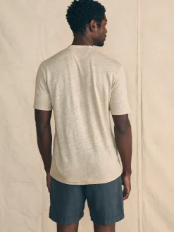 Short-Sleeve Linen Henley -*Faherty Brand Clearance