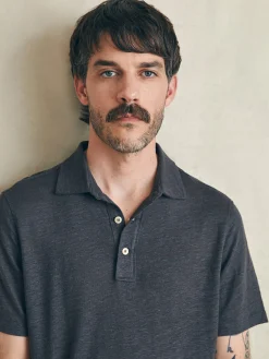Short-Sleeve Linen Polo -*Faherty Brand Online