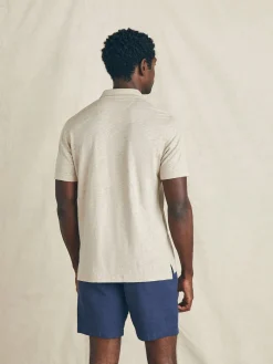Short-Sleeve Linen Polo -*Faherty Brand Sale