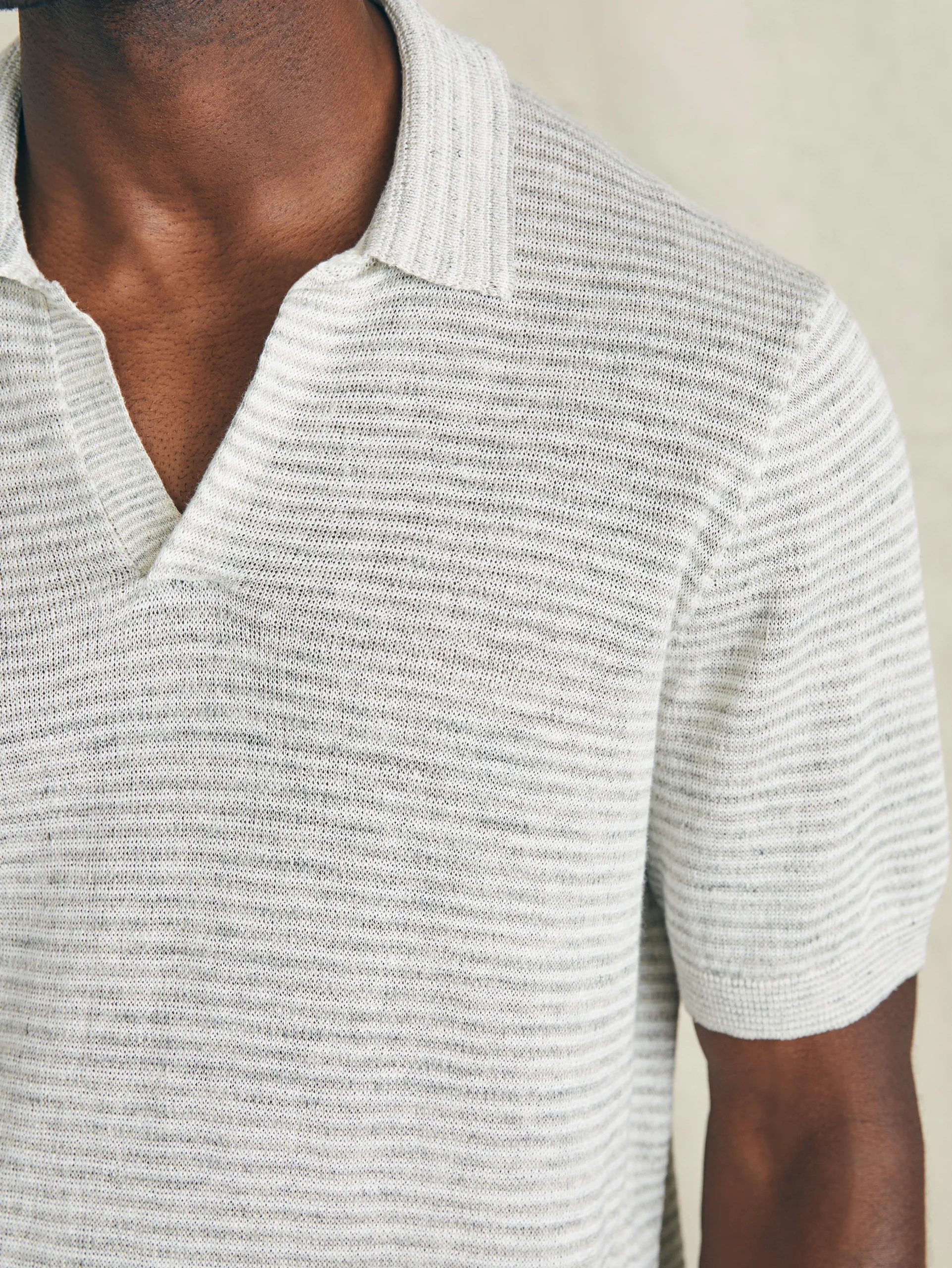 Short-Sleeve Linen Sweater Polo -*Faherty Brand Clearance