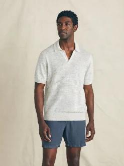 Short-Sleeve Linen Sweater Polo -*Faherty Brand Clearance