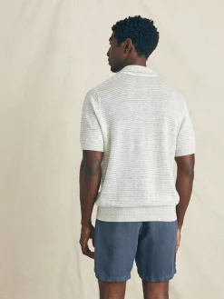 Short-Sleeve Linen Sweater Polo -*Faherty Brand Clearance