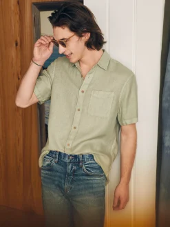 Short-Sleeve Palma Linen Shirt -*Faherty Brand Best