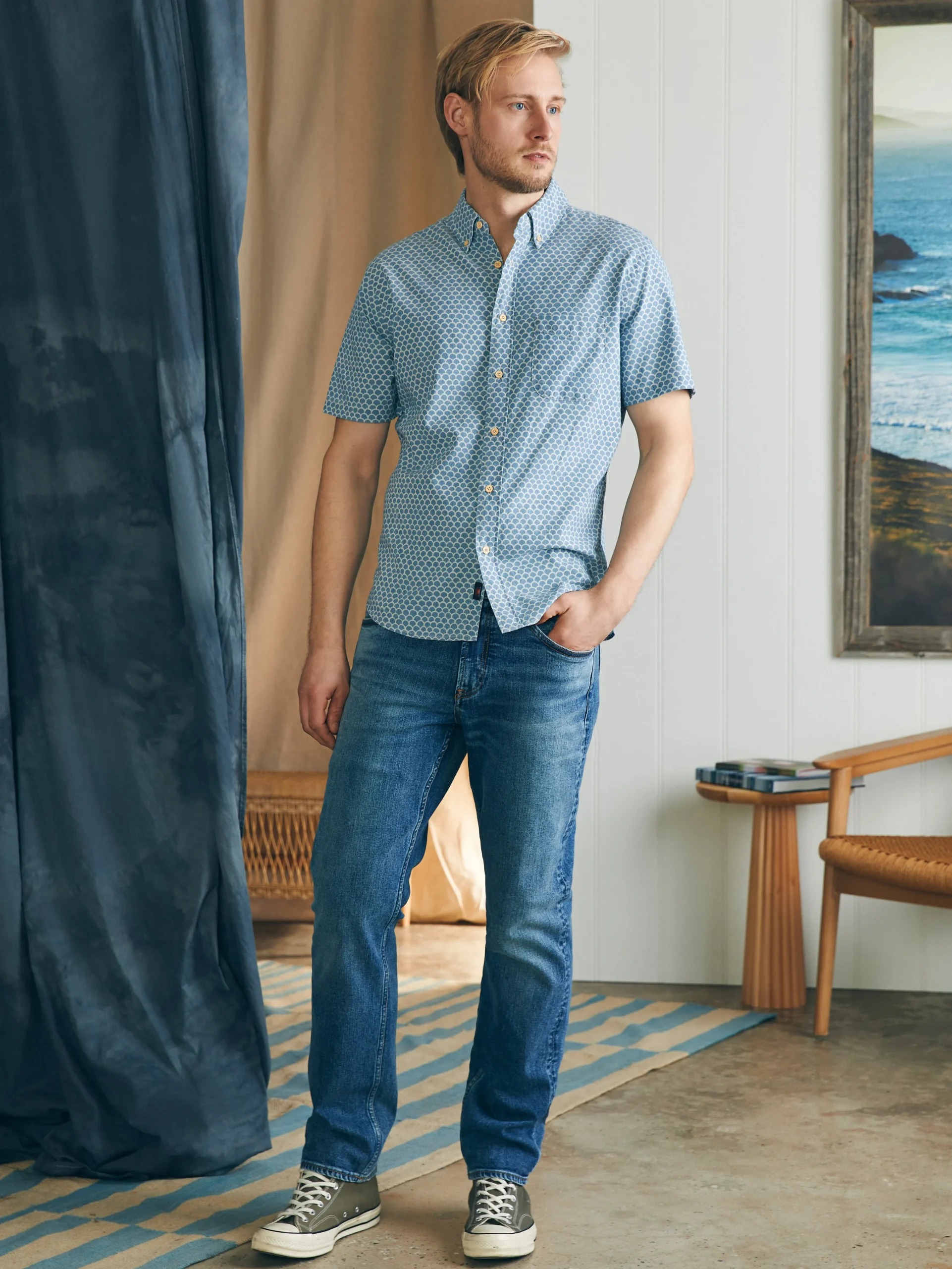 Short-Sleeve Stretch Playa Shirt -*Faherty Brand Outlet