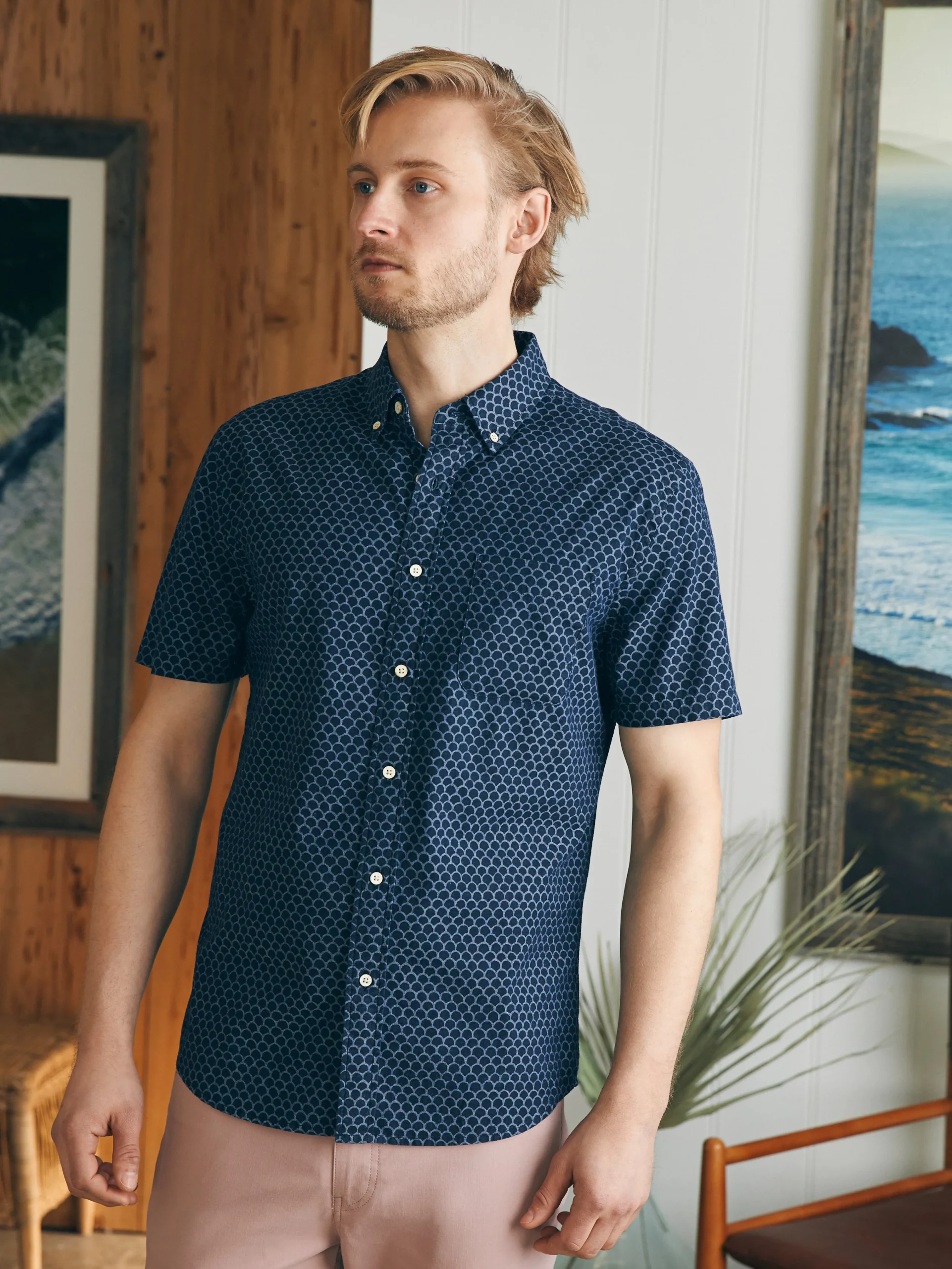 Short-Sleeve Stretch Playa Shirt (Tall) -*Faherty Brand