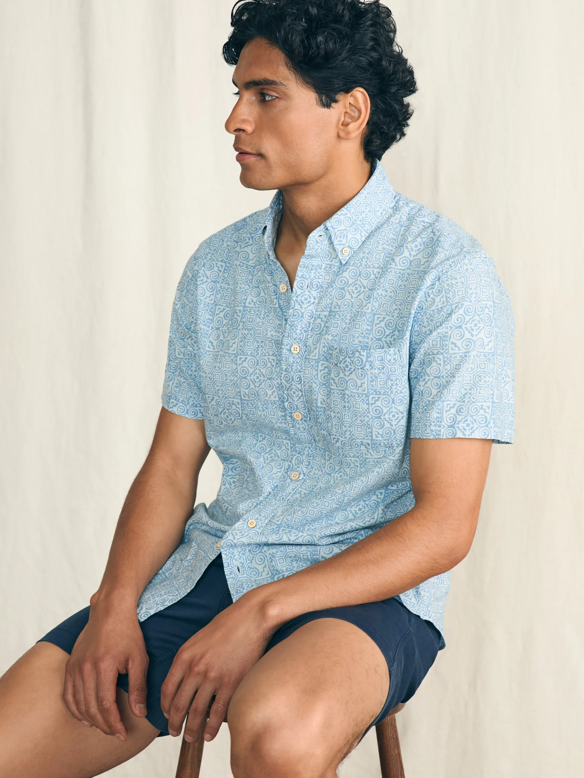 Short-Sleeve Stretch Playa Shirt (Tall) -*Faherty Brand Best