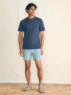 Short-Sleeve Sunwashed Henley -*Faherty Brand Discount