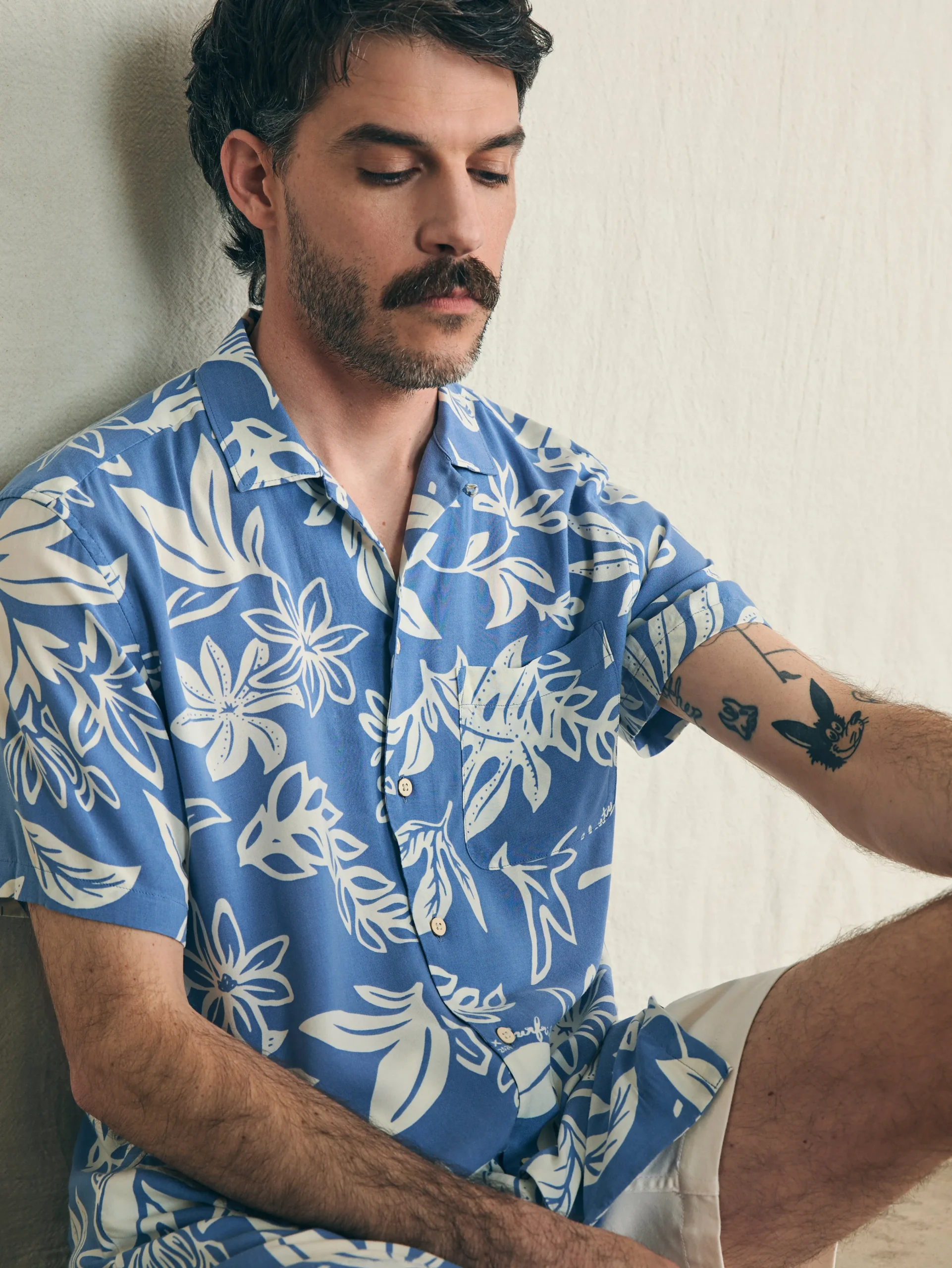 Short-Sleeve Surfrider Rayon Camp Shirt -*Faherty Brand Online
