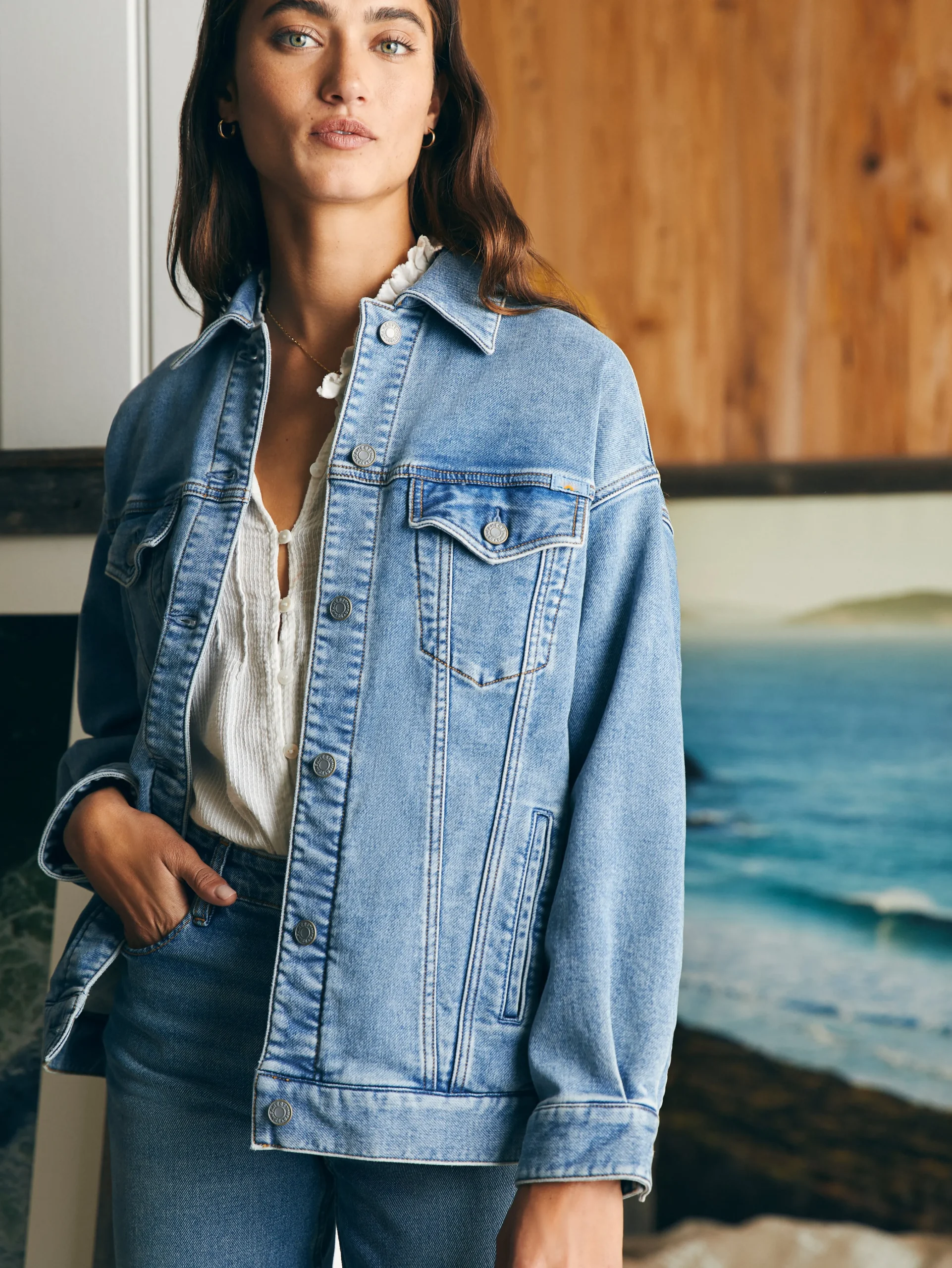 Stretch Terry Trucker Jacket -*Faherty Brand Outlet