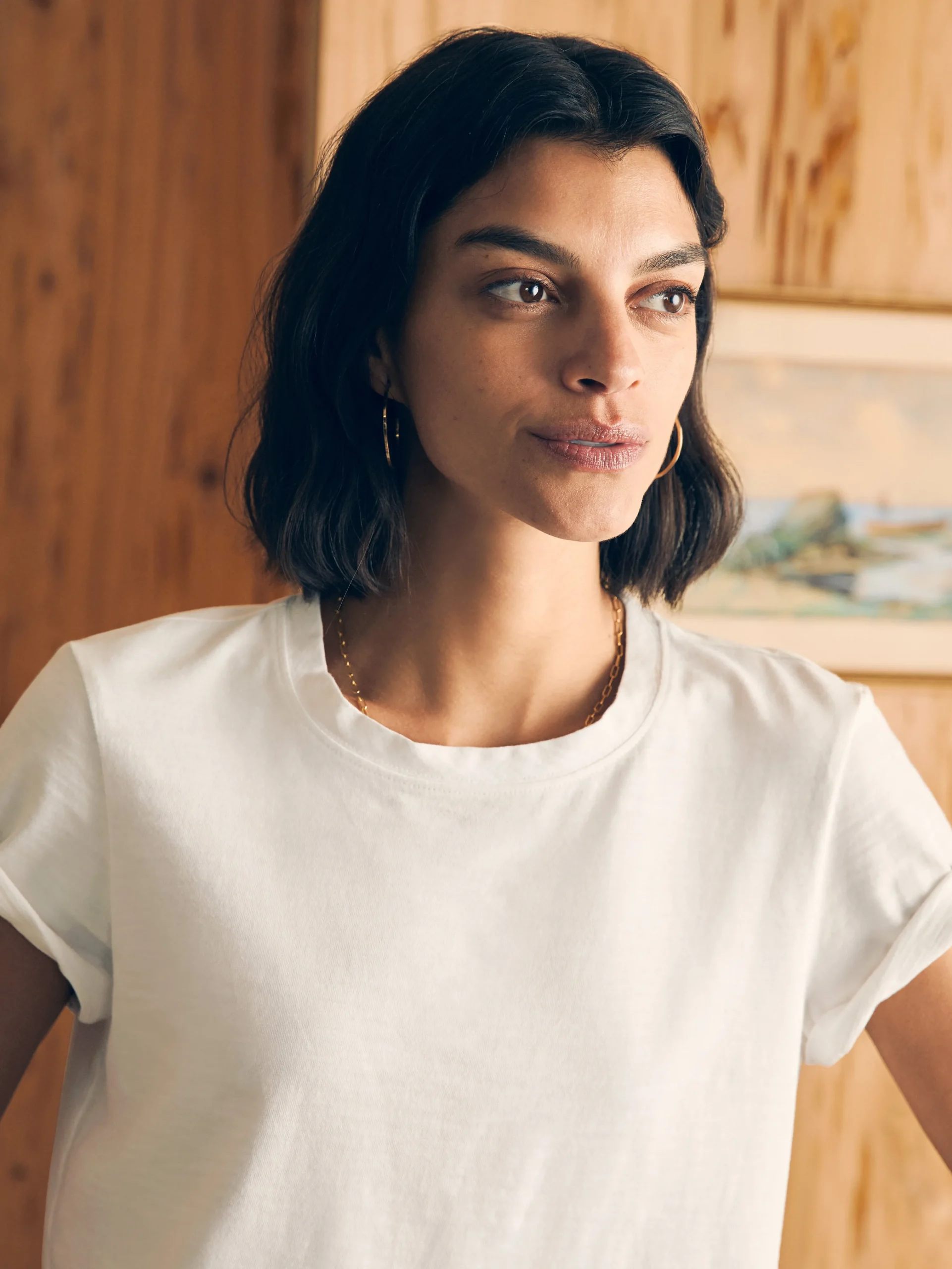 Sunwashed Cropped Crew Tee -*Faherty Brand New