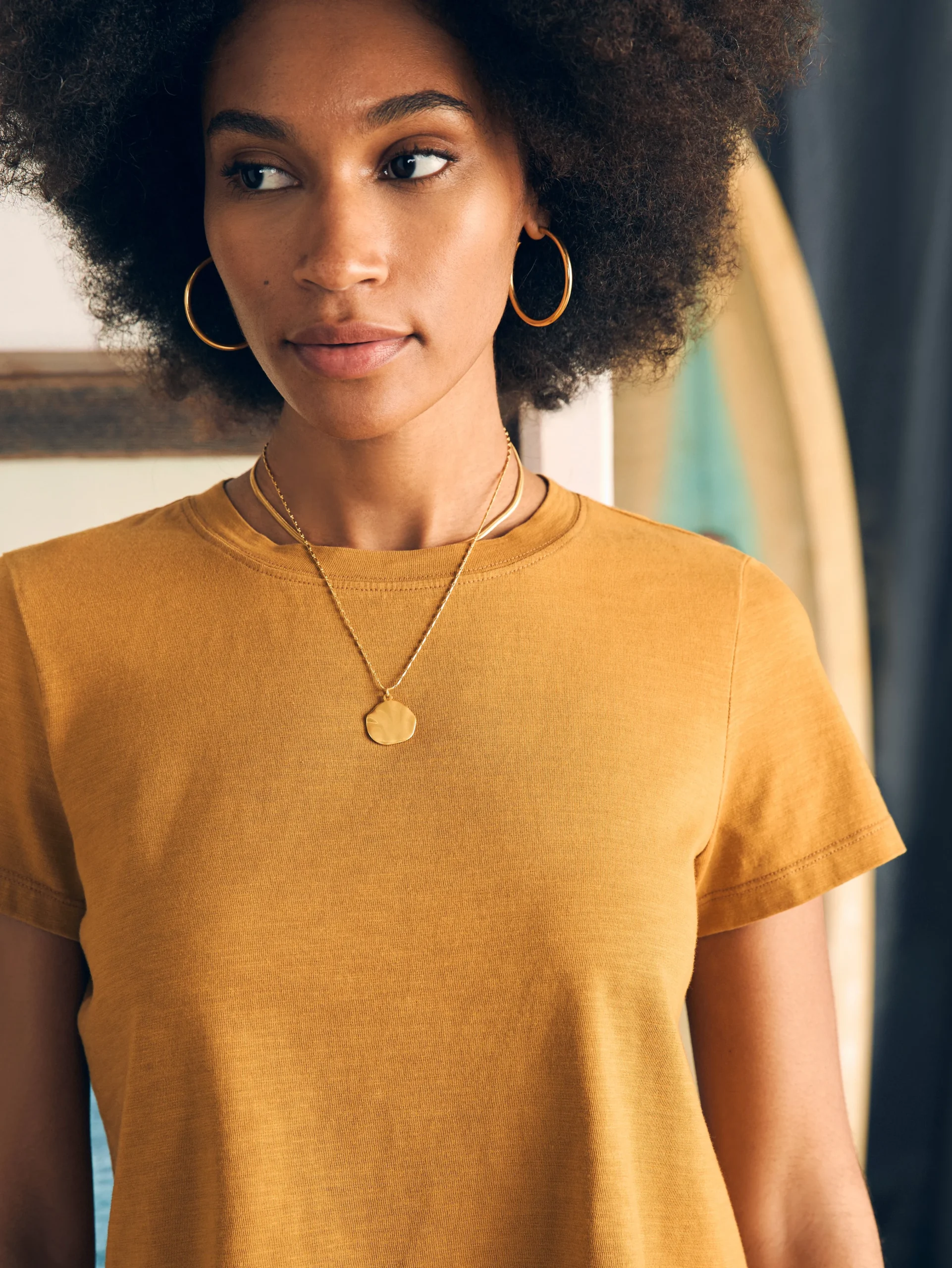 Sunwashed Cropped Crew Tee -*Faherty Brand